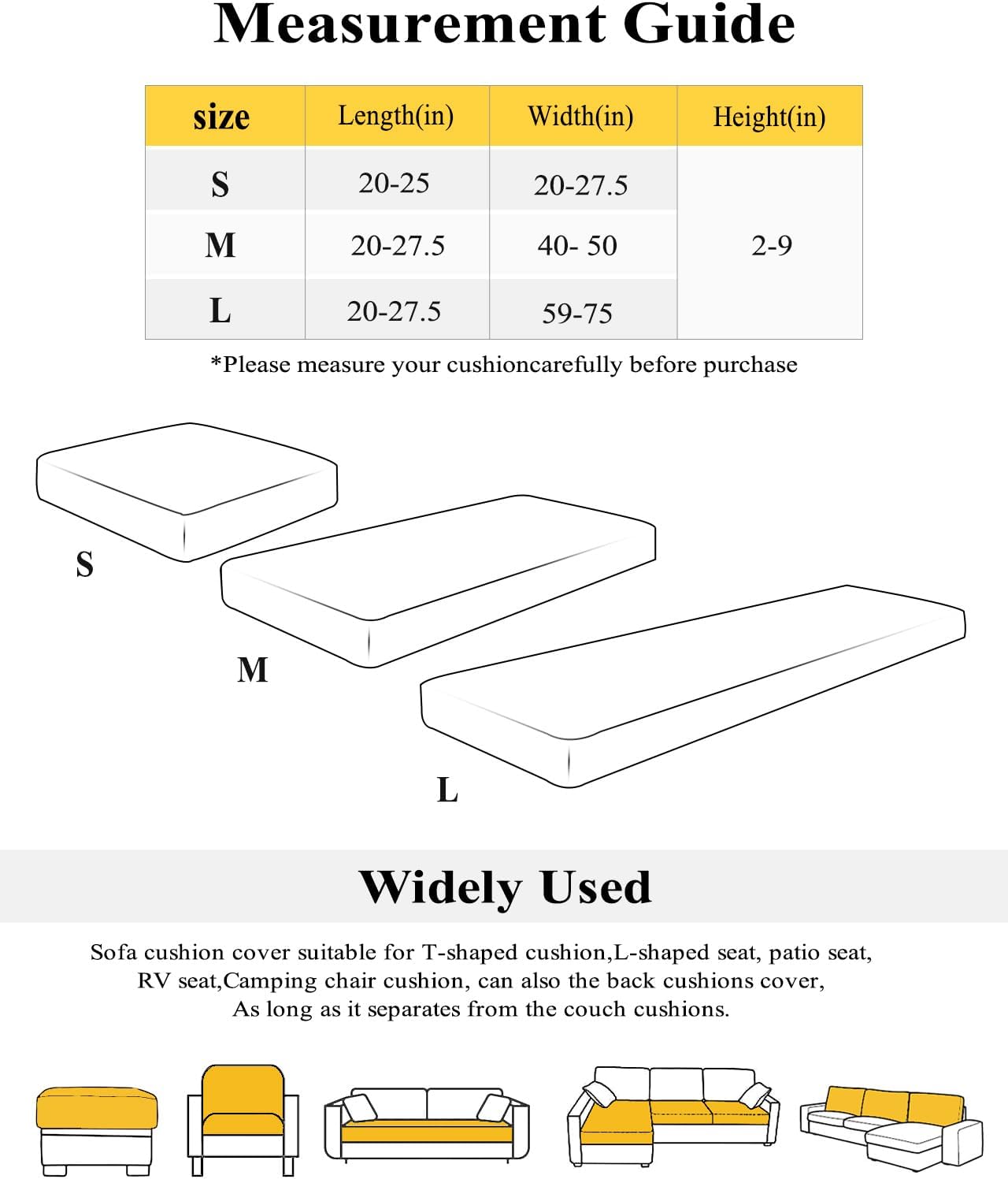 Geometric Boho Stretch Couch Sofa Cushion Covers,Sectional/Individual/L/T Shape Sofa Couch Slipcover Furniture Slip Cover with Elastic Bottom,Black White Abstract Minimalist Stripes S Size 2-PC - Image 8