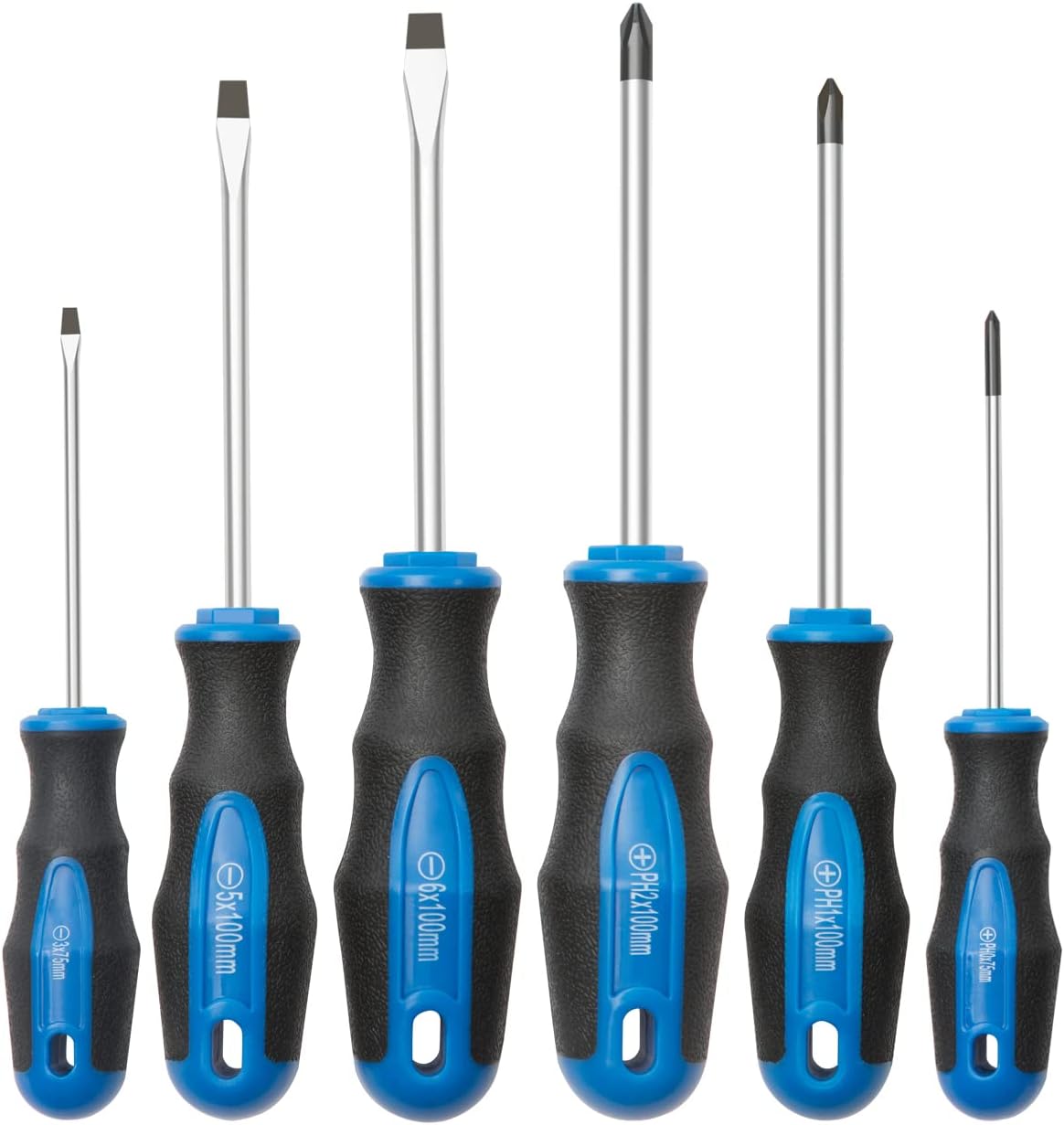 ROTATION 6PCS Magnetic Tip Screwdriver Set, 3 Phillips and 3 Flat, Professional Cushion Grip | 6-Piece Hand Tools Set - Image 2
