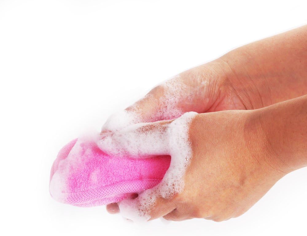 Baby Bath Sponge - Ultra Soft Baby Sponge for Bathing - Kids Bath Sponges for Infants, Toddler Bath Time, 2 Count (1 Pack) - Pink Violet - Image 3