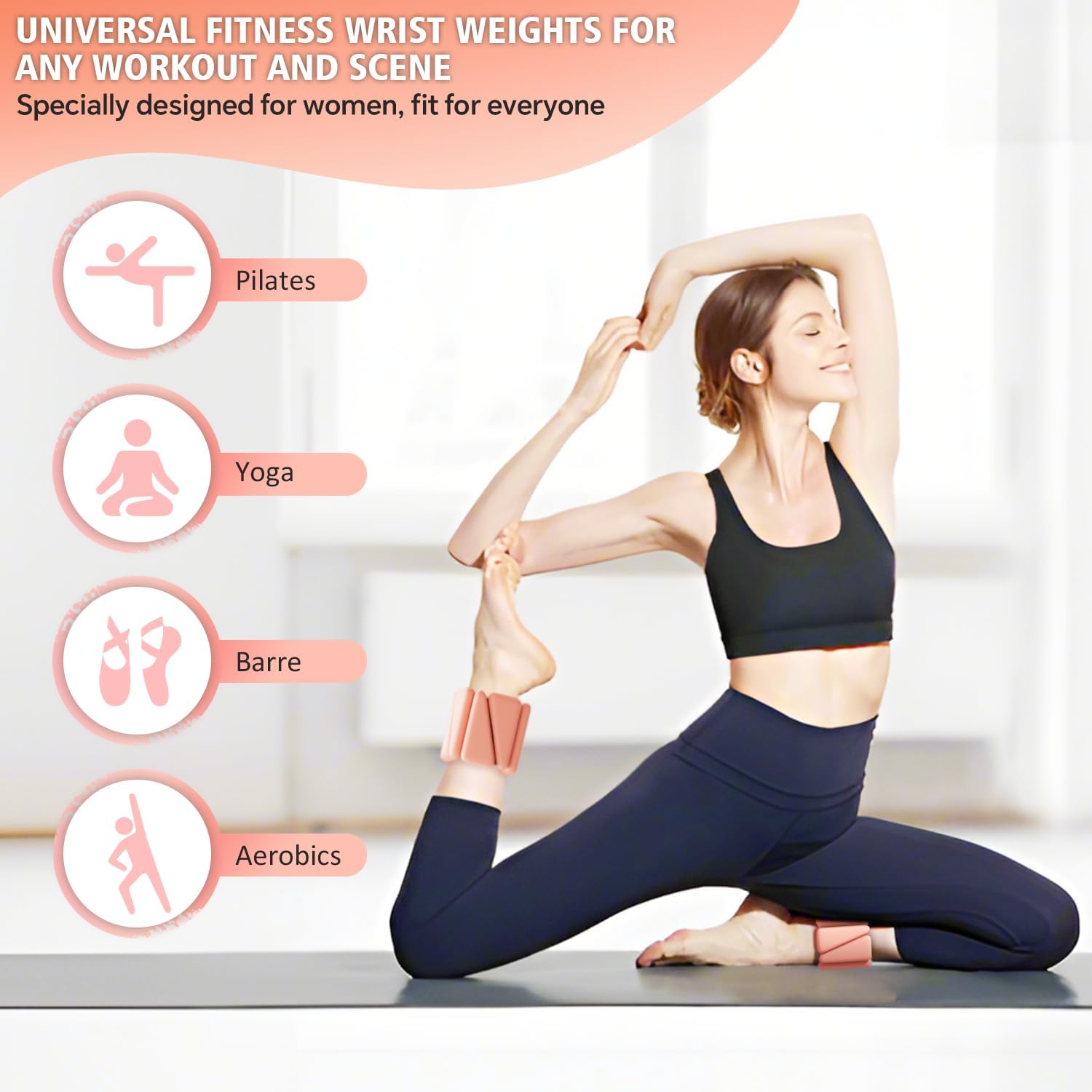 T98 Wrist & Ankle Weights for Women Men, Wearable Wrist Weights Set of 2(1Lbs Each), Adjustable Arm Leg Bracelet Weights for Strength Training, Aerobics, Barre, Suit for Home Outdoor Workout - Image 3