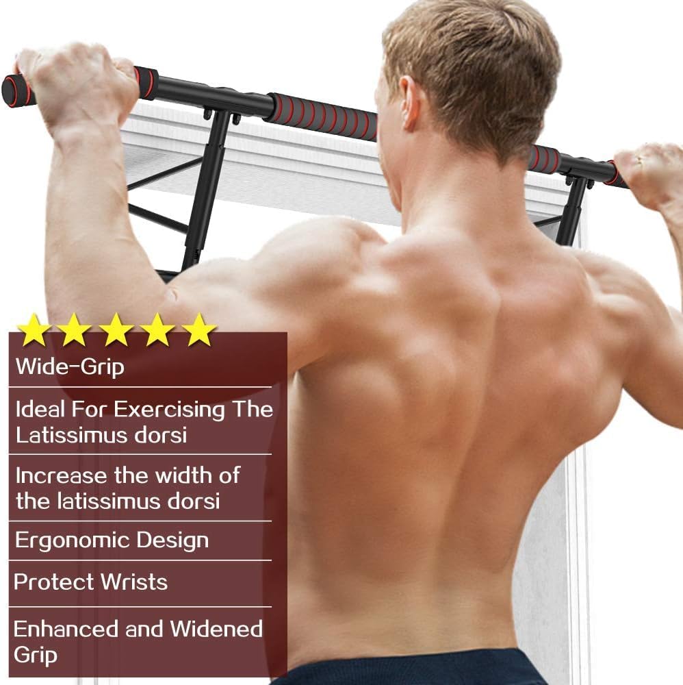 AmazeFan Pull Up Bar Doorway with Ergonomic Grip - Fitness Chin-Up Frame for Home Gym Exercise - Multi-Angle Grip - 2024 Upgrade Smart Hook (Fits Almost All Doors) - Image 4