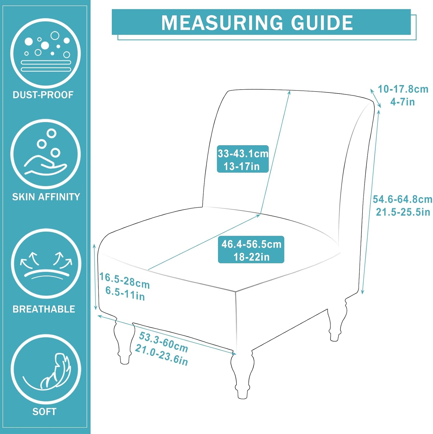 Armless Accent Slipper Chair Cover Slipcover,Stretch Spandex Small Checks,Non-Slip Sofa Couch Cover Furniture Protector (Beige Flower, 1) - Image 8