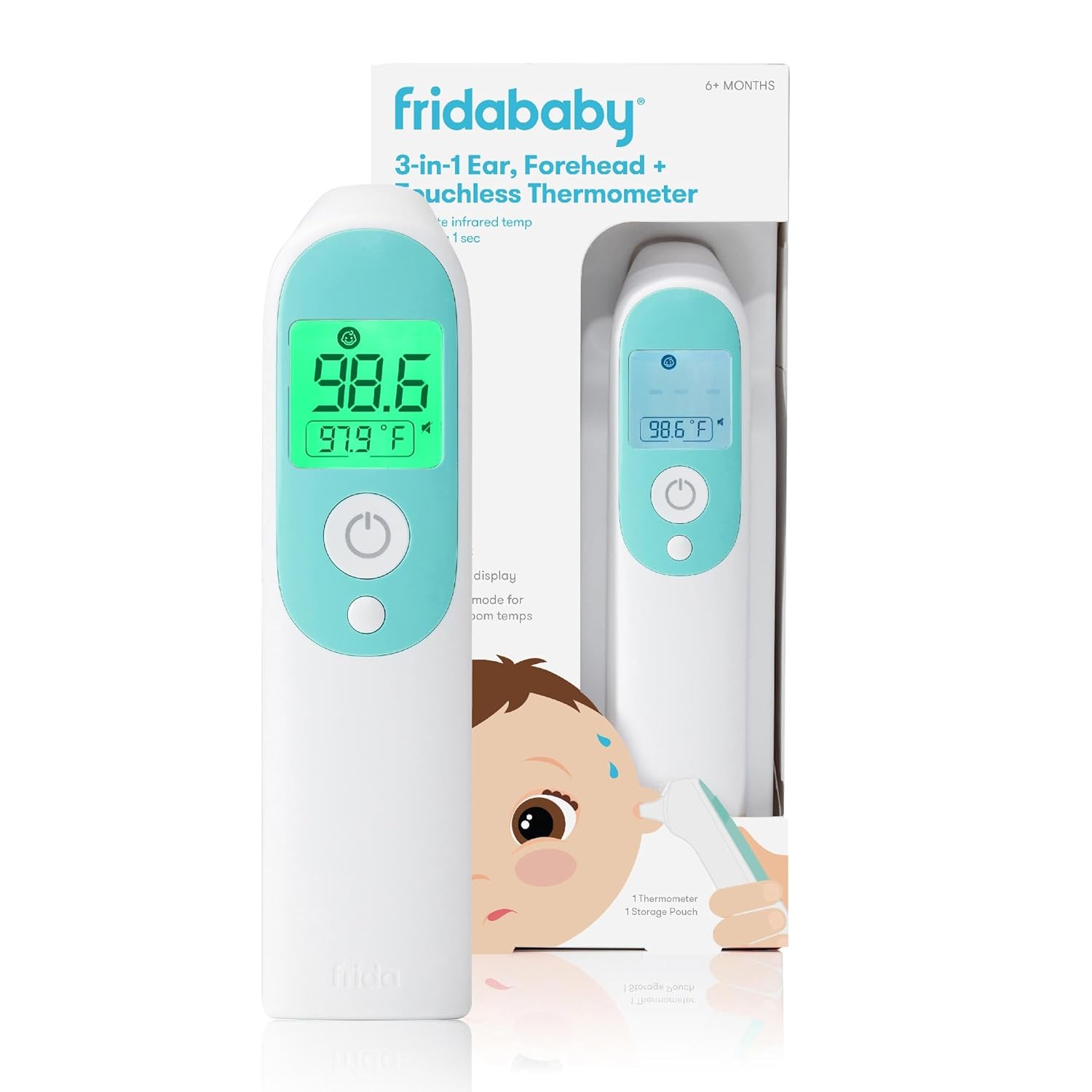 Frida Baby Thermometer, 3-in-1 Infrared Thermometer for Ear, Forehead & Touchless, FSA/ HSA Eligible Fever Thermometer for Baby, Infants ,Toddlers, Kids & Adults - Image 2