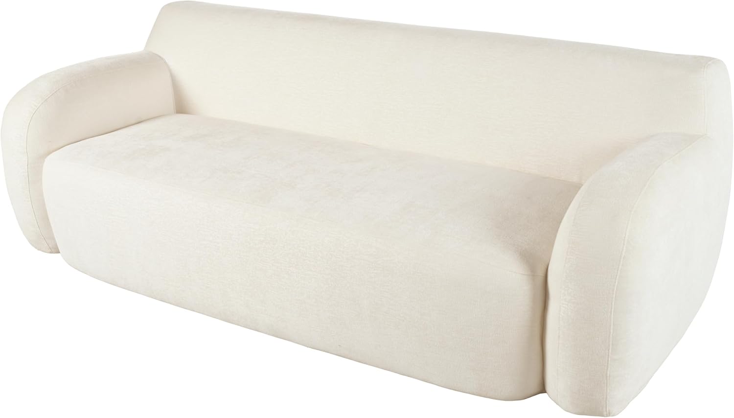 81.5'' Minimalist Curved Upholstered Sofa, Modern 3-Seat Modular Casual Sofa, Polyester Upholstered Couch for Living Room, Bedroom and Apartments (Beige-188J) - Image 10