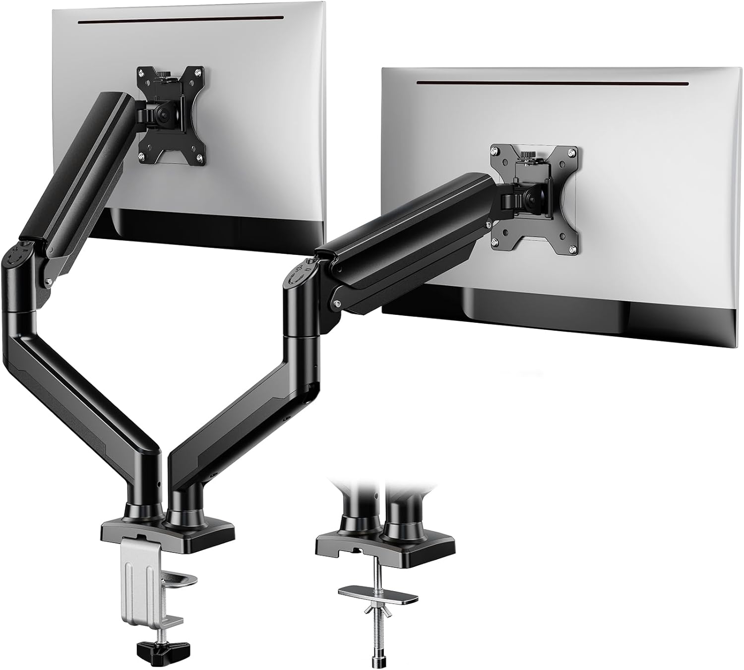 ErGear Dual Monitor Stand up to 32 inches Screen, Load-Bearing Max 22 lbs Each Arm, Adjustable Dual Monitor Mount, Sturdy Steel vesa Monitor Mount with Stable VESA 75x75 100x100mm - Image 2