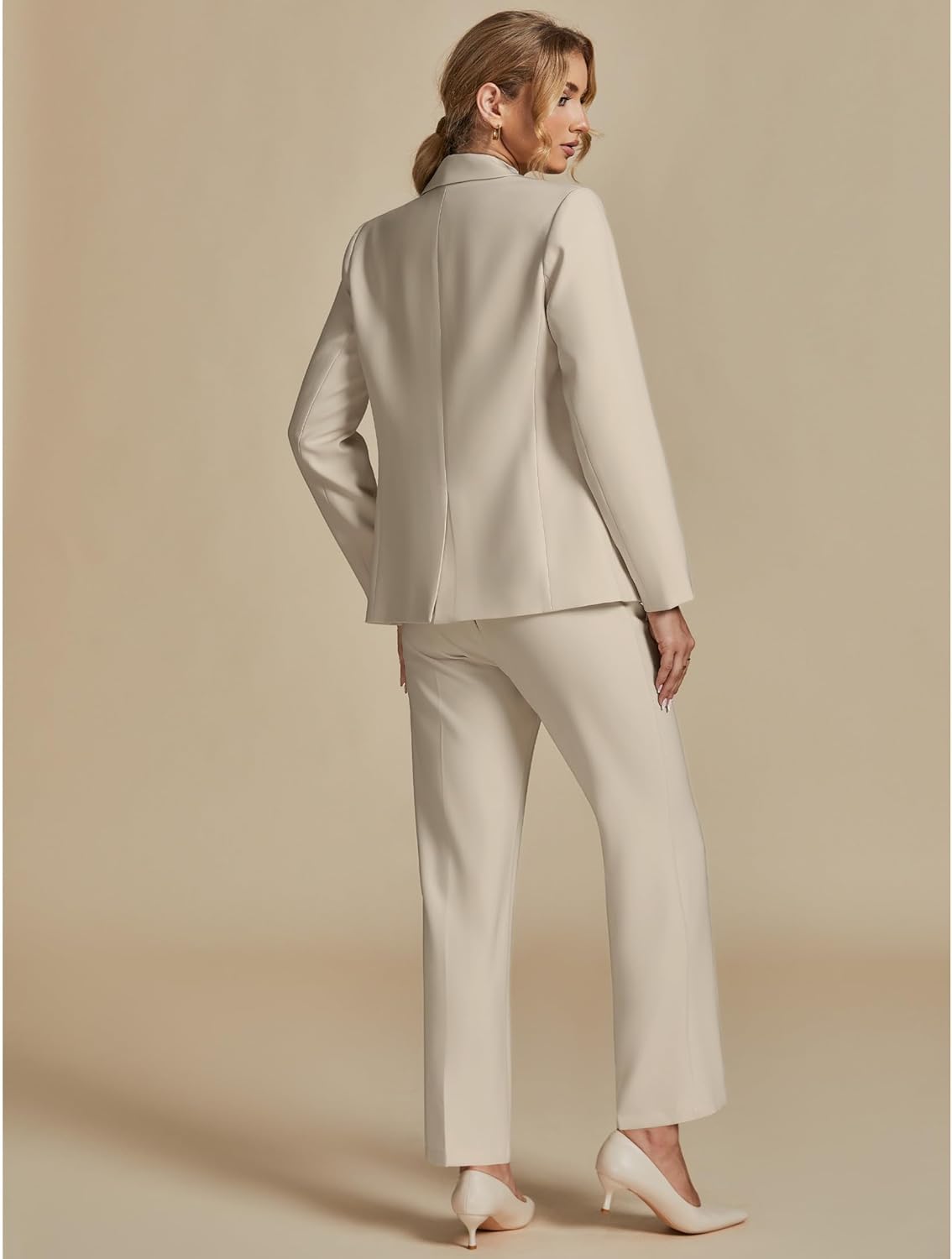 luvamia Women's Two Piece Sets Pants Suits Dressy Business Casual Outfits Professional Blazer Pantsuits Set Work Office - Image 3