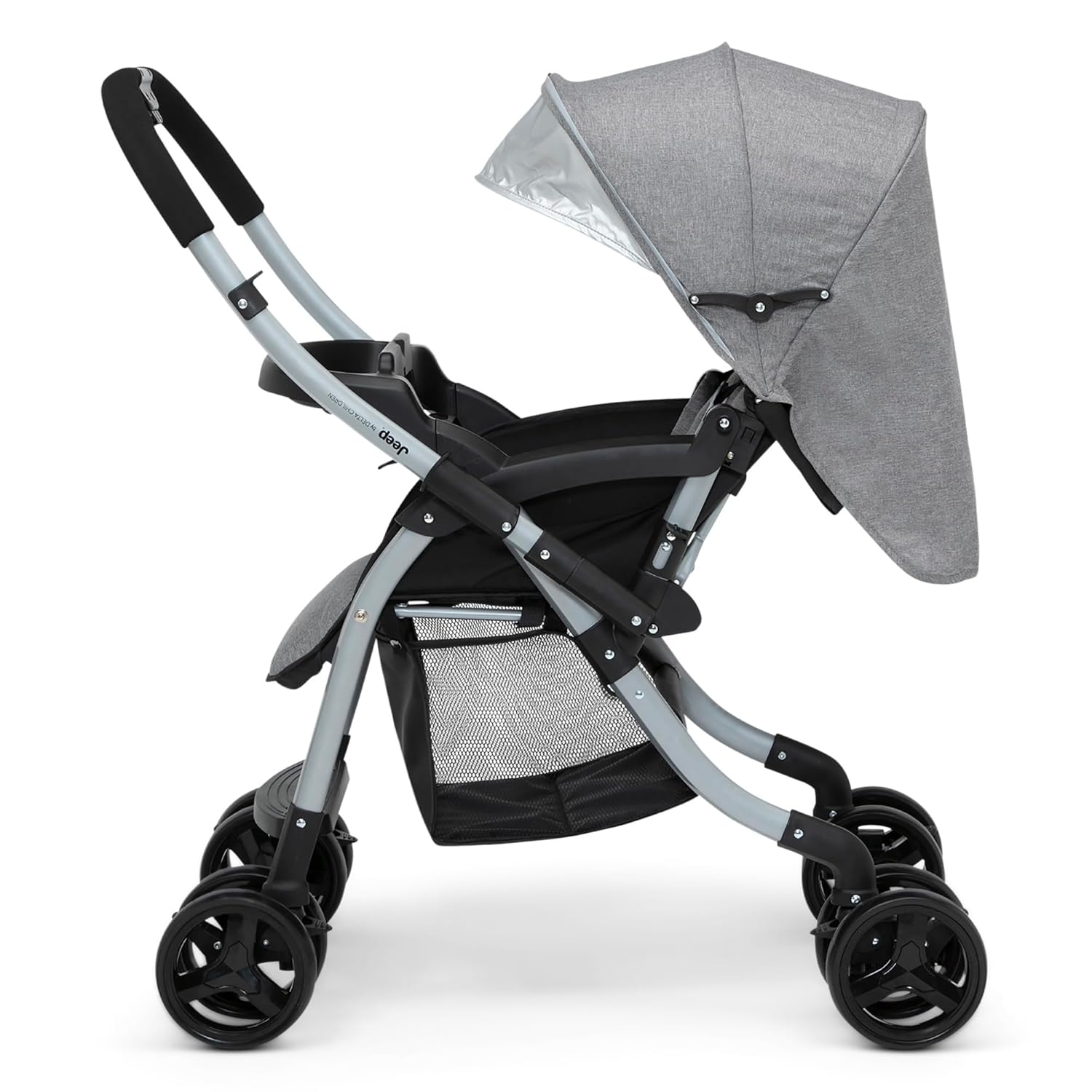 Jeep Unlimited Reversible Handle Stroller, Grey Tweed - Image 9