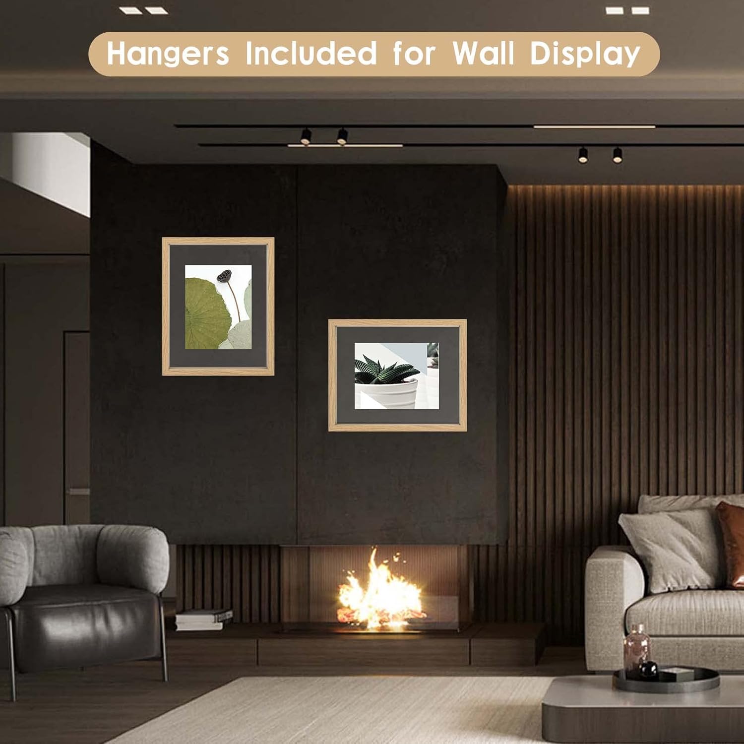 MUYE 8x10 Floating Frame Set of 2,Double Glass Rustic Photo Frame for Wall Hanging or Tabletop Standing,Display Any Size Photo up to 8x10,Natural - Image 7