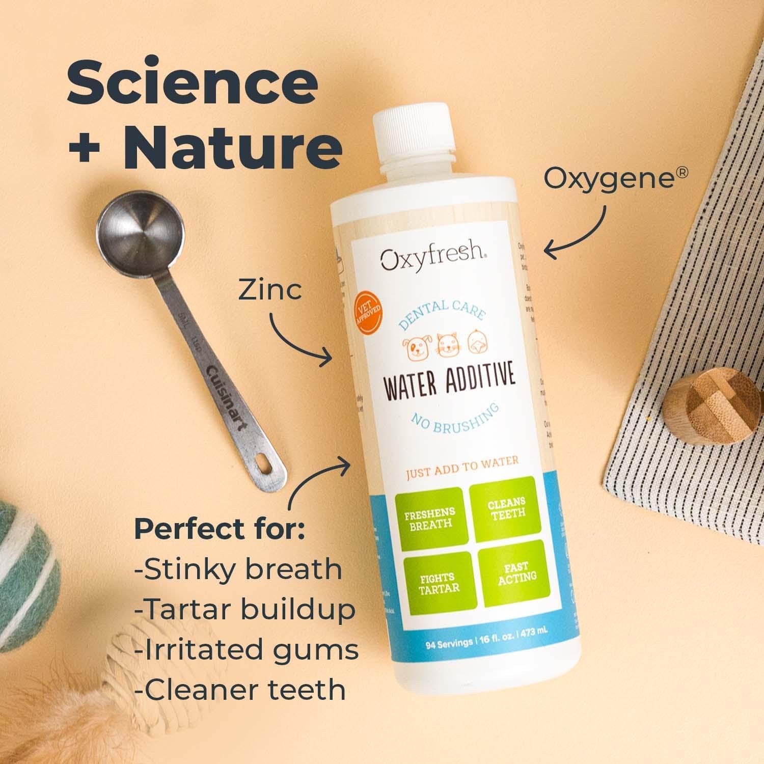 Oxyfresh Premium Pet Dental Care Solution Pet Water Additive: Best Way to Eliminate Bad Dog Breath and Cat Bad Breath - Fights Tartar & Plaque - So Easy, Just Add to Water! Vet Recommended 16 oz. - Image 5