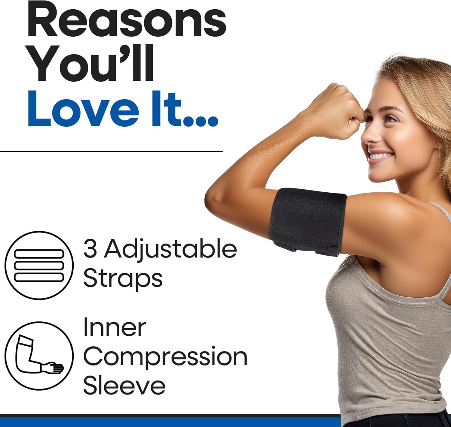ARMSTRONG AMERICA Bicep Tendonitis Brace, Bicep Band & Upper Arm Compression Sleeve I Triceps & Biceps Muscle Support For Upper Arm Tendonitis Pain Relief Or Bicep Strains (LARGE 10" to 16") - Image 6