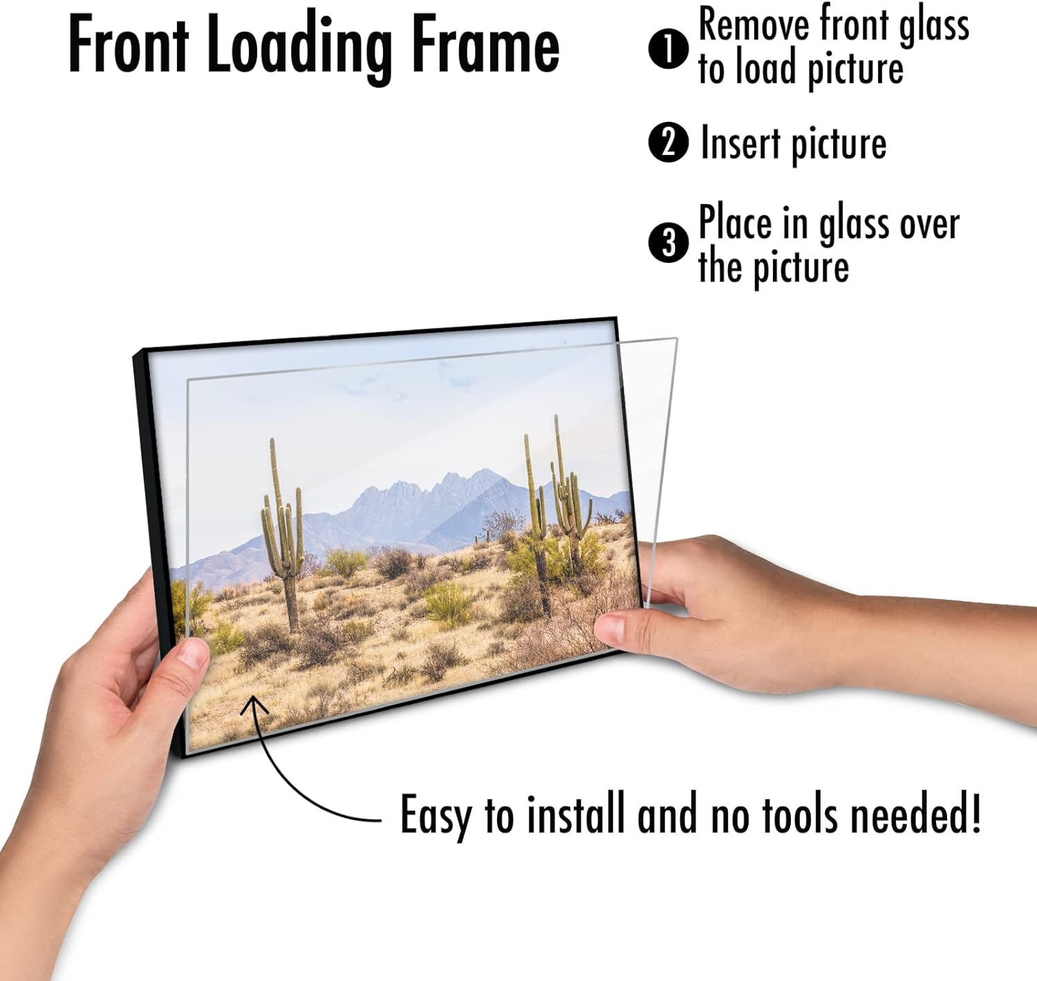 Americanflat Front Loading 4x6 Picture Frame with Shatter-Resistant Glass - Set of 6 - Metropolitan Collection - Photo Frame for Tabletop and Wall Display - Black - Image 8