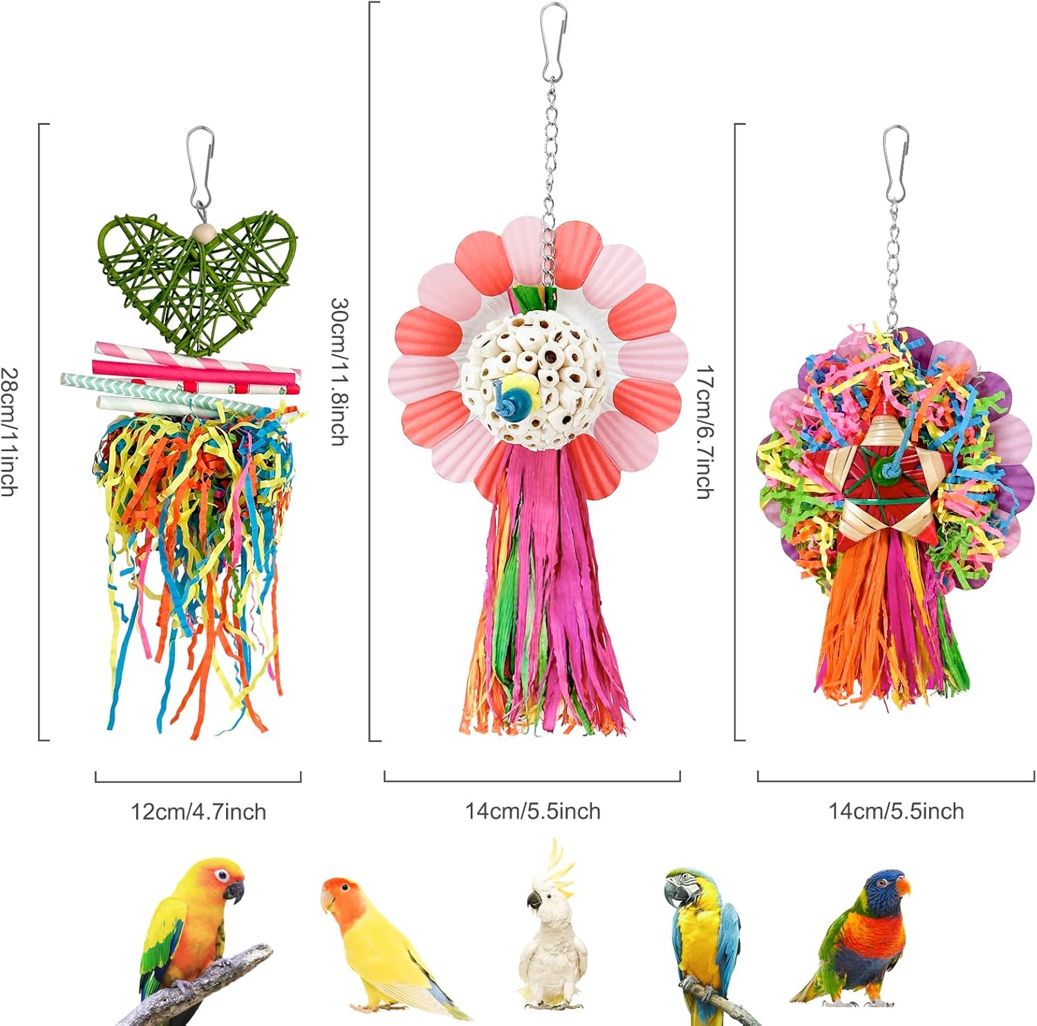 Bird Toys, 3PCS Natural Corn Cob Bird chew Toys Bird Foraging Toys for Small Medium Parrots, Conures, Cockatiel, Lovebird Cockatiel - Image 3