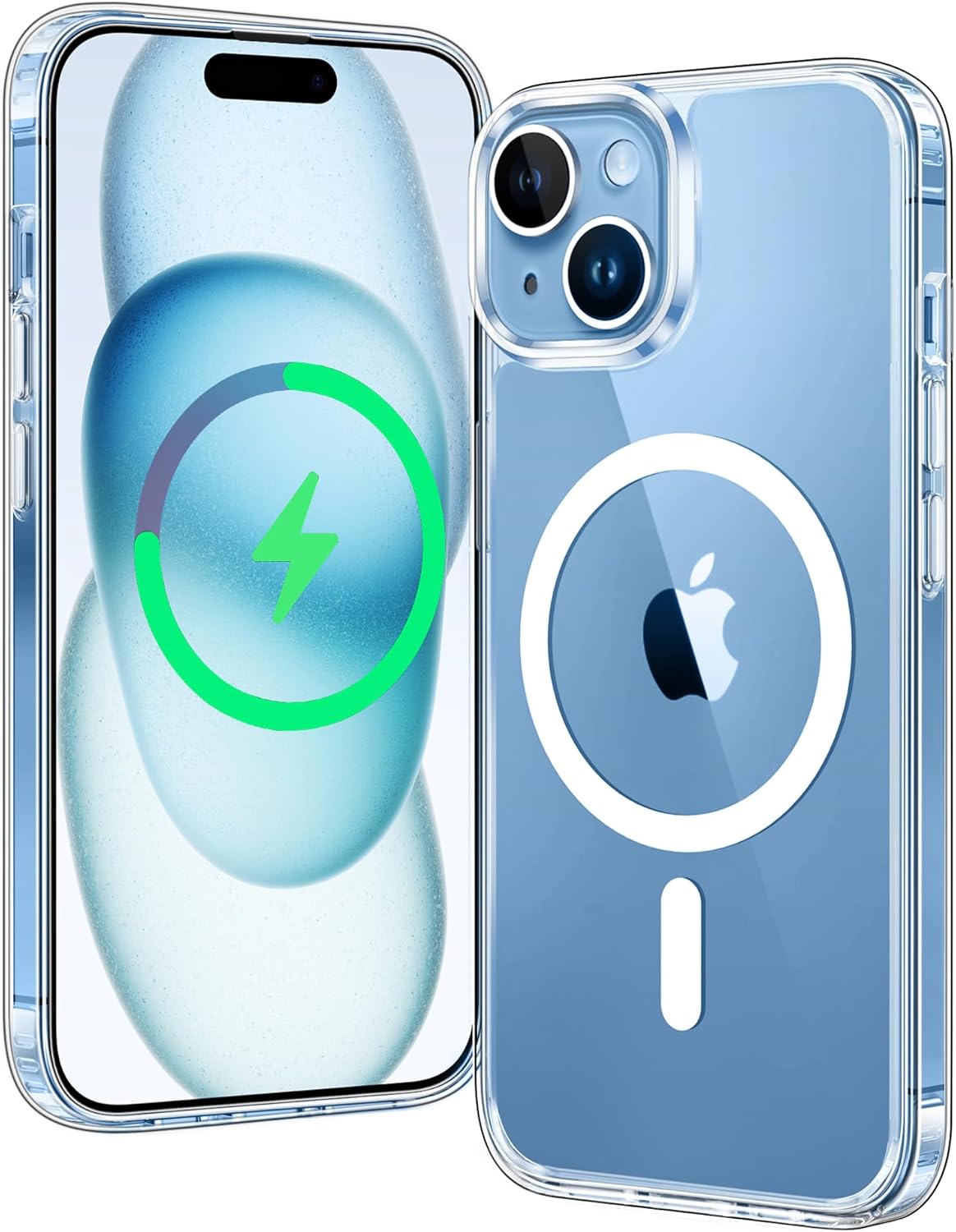 FNTCASE for iPhone 15 Case: for iPhone 14 Case | Support Magnetic Charging Military Grade Drop Protection Anti Yellowing | Rugged Sturdy Shockproof Protective Cell Phone Cover - 6.1 inch (Clear) - Image 2