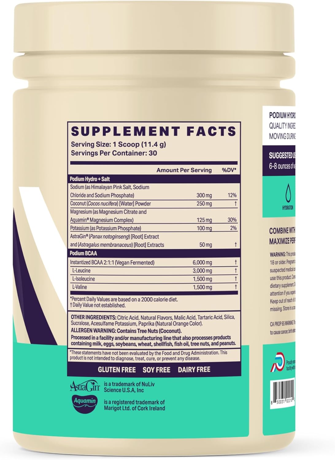 Podium Nutrition, Instantized BCAA Powder, Hydro and Salt, Mango Peach, 30 Servings, Electrolytes, Hydration, Recovery - Image 8