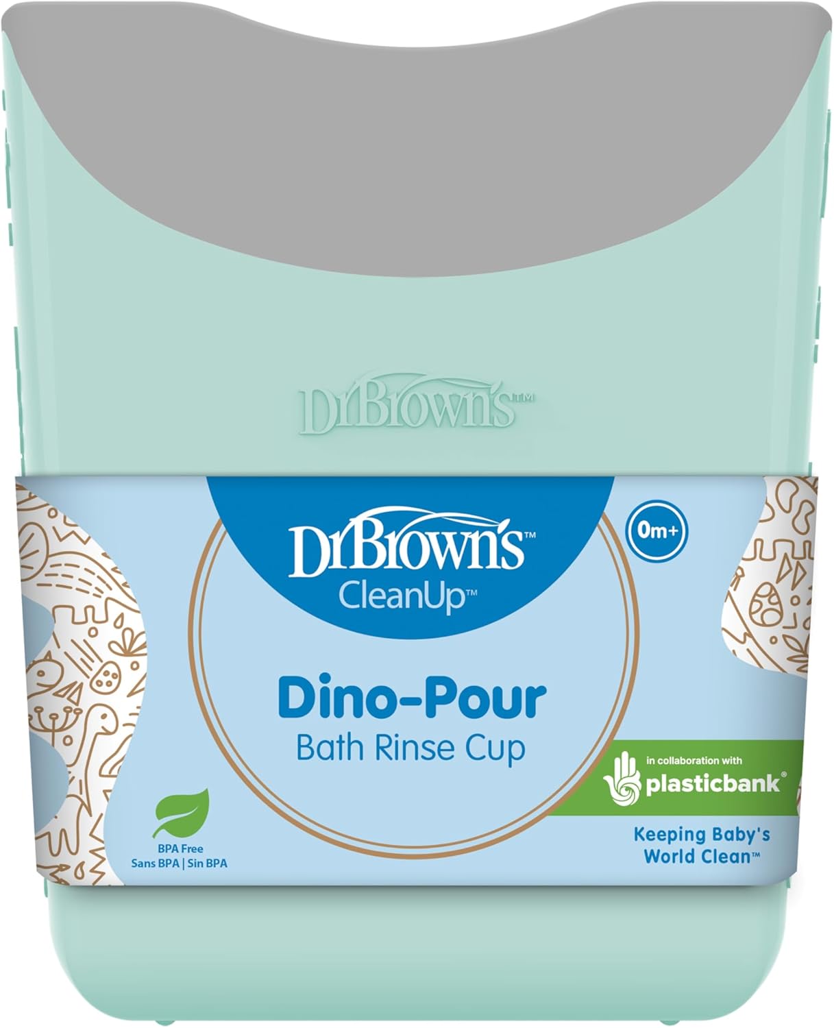 Dr. Brown's CleanUp Dino-Pour Baby Bath Rinse Cup, Tear-Free Rinsing for Babies and Toddlers, BPA Free - Image 9