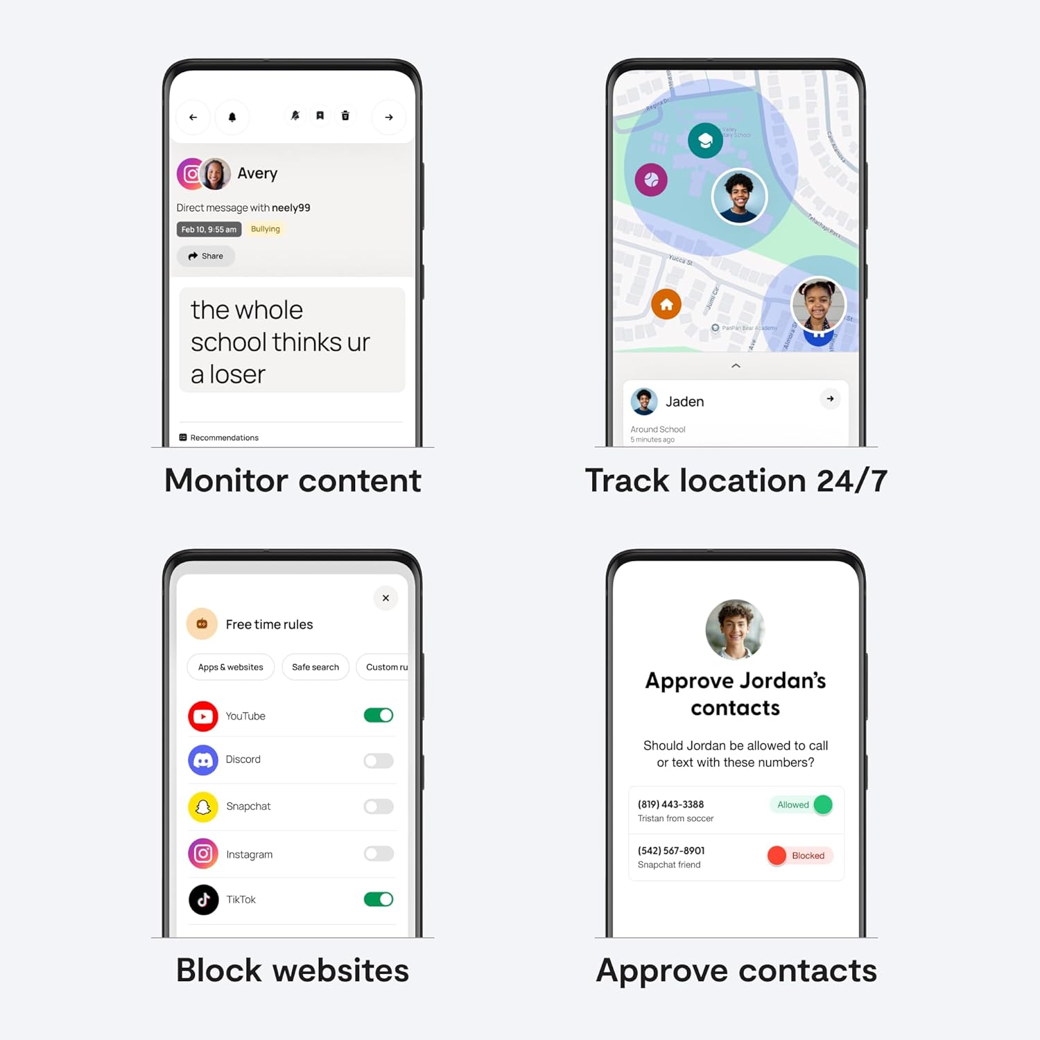 Bark Phone - Safest Phone for Kids & Teens - Monitor Texts, Social Media, and More - Tamper Proof Parental Controls - GPS Tracking - Unlimited Talk/Text A15 - Image 6