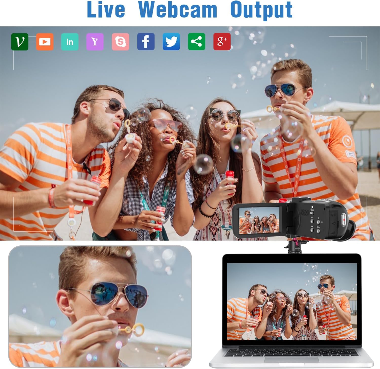 Video Camera Camcorder,Full HD 2.7K 42MP Digital Cameras Recorder for YouTube 3.0 Inch 270 Degree Rotation LCD 18X Digital Zoom Vlogging Camera with 32G SD Card and 2 Batteries - Image 5