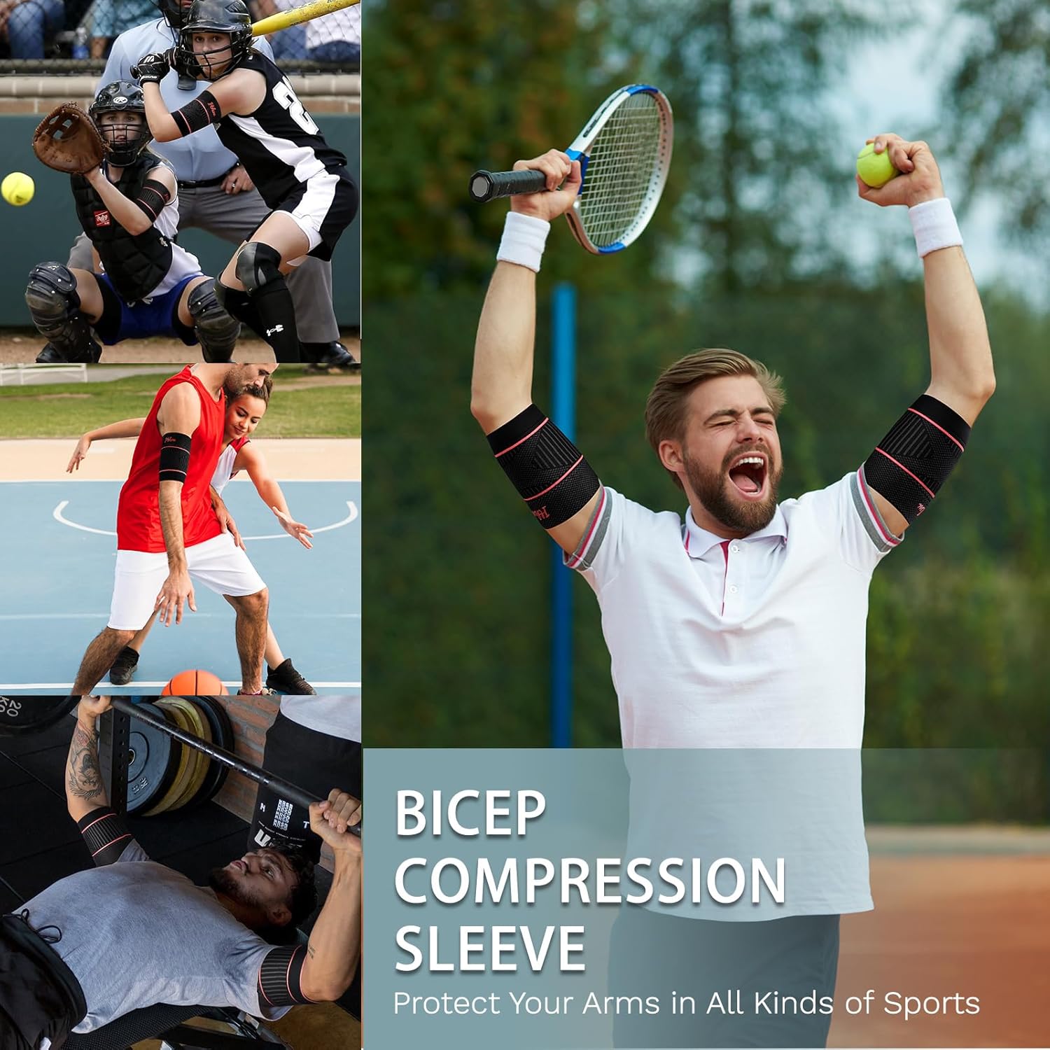 Bicep Tendonitis Brace for Pain Relief, Bicep Tendonitis Sleeve for Muscle Strains Recovery, Bicep Compression Sleeve for Workouts (Large, 1Pair) - Image 7