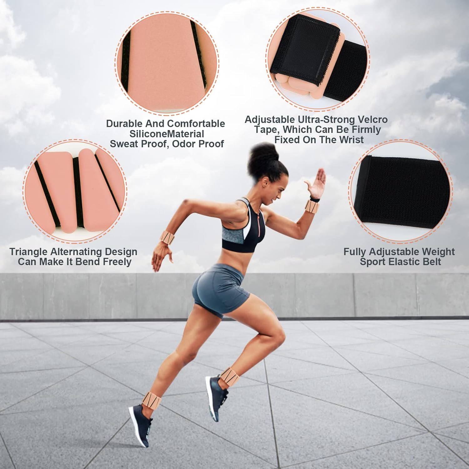 Wrist Weights Set of 2, Adjustable Silicone Workout Weights for Women and Men, Wearable Ankle/Wrist Weights Suitable for Yoga, Dance, Pilates, Pool Exercises and Jogging, 2lb - Image 4