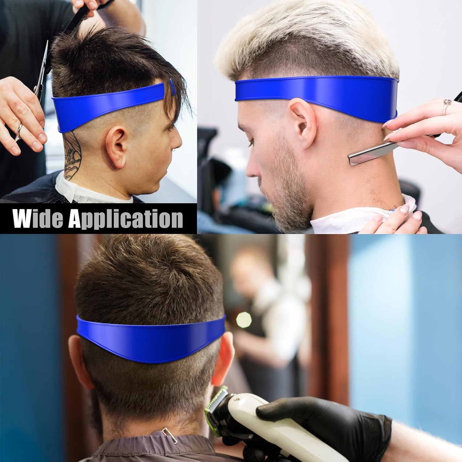 Neckline Shaving Template and Adjustable Hair Trimming Guide,DIY Self Haircutting System, Shaving and Keeping a Clean and Straight Neck Hairline,Easy Use Tool Soft Portable(Blue) - Image 6