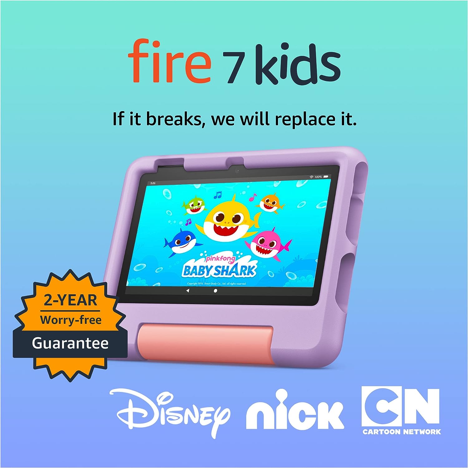 Amazon Fire 7 Kids tablet (newest model) ages 3-7. Top-selling 7" kids tablet on Amazon. Includes 6 months of ad-free and exclusive content, easy parental controls, 10-hr battery, 16 GB, Purple - Image 2