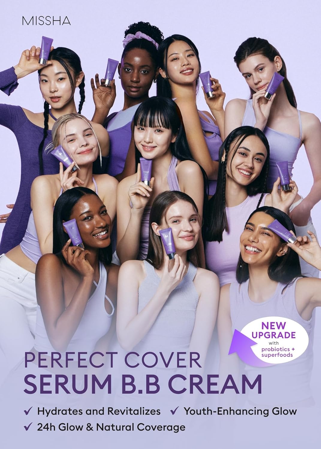 MISSHA M PERFECT COVER SERUM BB CREAM No.23 Natural Beige, Skin Care Foundation Makeup, Tinted Moisturizer, Superfood Complex, Buildable Coverage, Glass Skin, Paraben Free, 1.18 Fl oz - Image 3