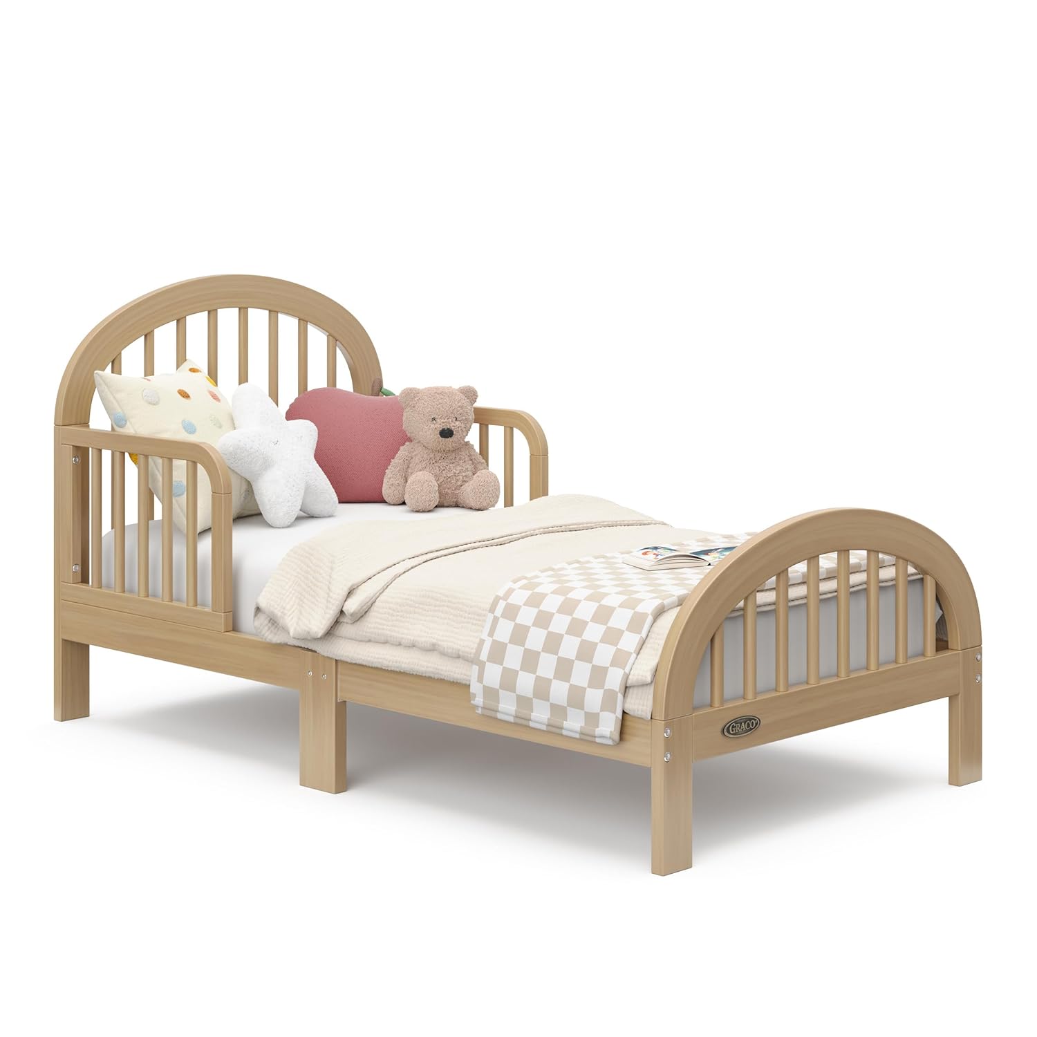 Graco Olivia Toddler Bed (Driftwood) - GREENGUARD Gold Certified, Includes Toddler Safety Guardrails, Fits Standard Crib & Toddler Mattress, Stylish Arched Design - Image 9