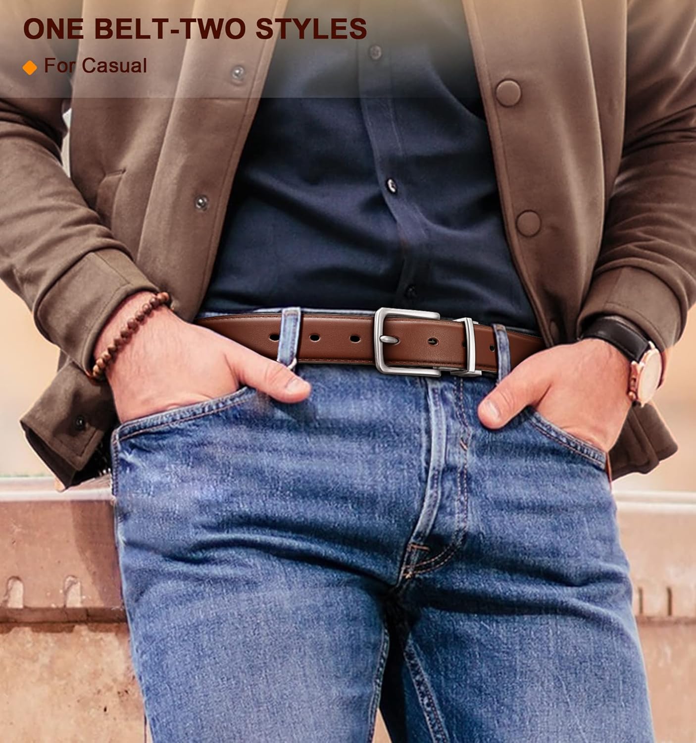 BULLIANT Men's Belt,Reversible Belt 1.25" For Gift Mens Casual Golf Dress pants shirts,One Reverse For 2 Sides - Image 7