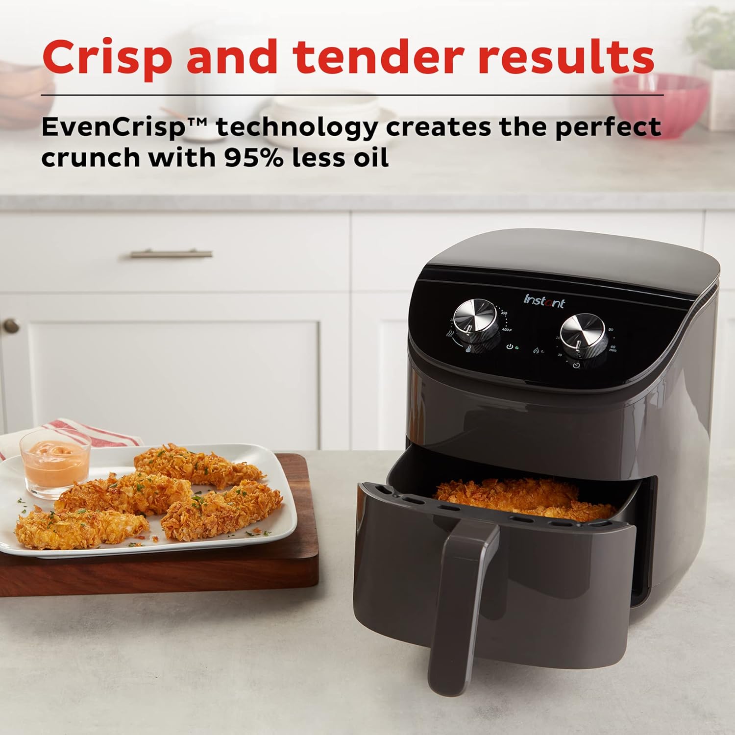 Instant Pot Essentials 4QT Air Fryer with EvenCrisp Technology that Crisps and Reheats, Easily Adjust Time & Temperature For Quick Meals, 100+ In-App Recipes, from the Makers of Instant Pot, Black - Image 5