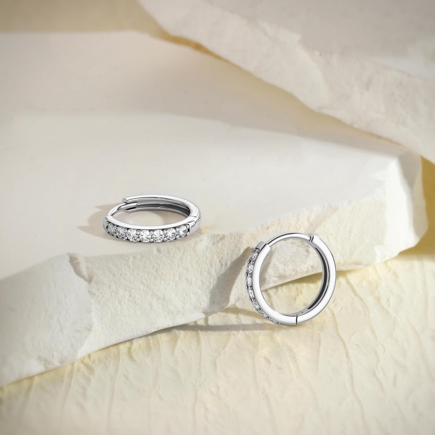 FIASASO 3 Pairs 925 Sterling Silver Hypoallergenic Earrings Set for Multiple Piercing Dainty 14K Gold Plated Stud Huggie Small Hoop Earrings for Women Trendy Cute Earring Stacks for Sensitive Ears - Image 5