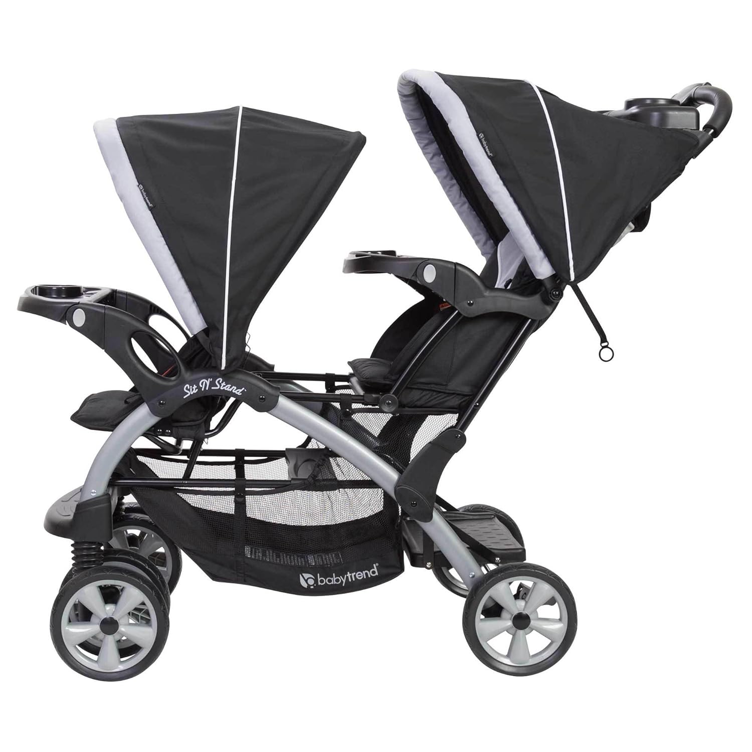 Baby Trend Double Infant and Toddler Stroller w/Harness and Basket, Sit N' Stand, Stormy - Image 10