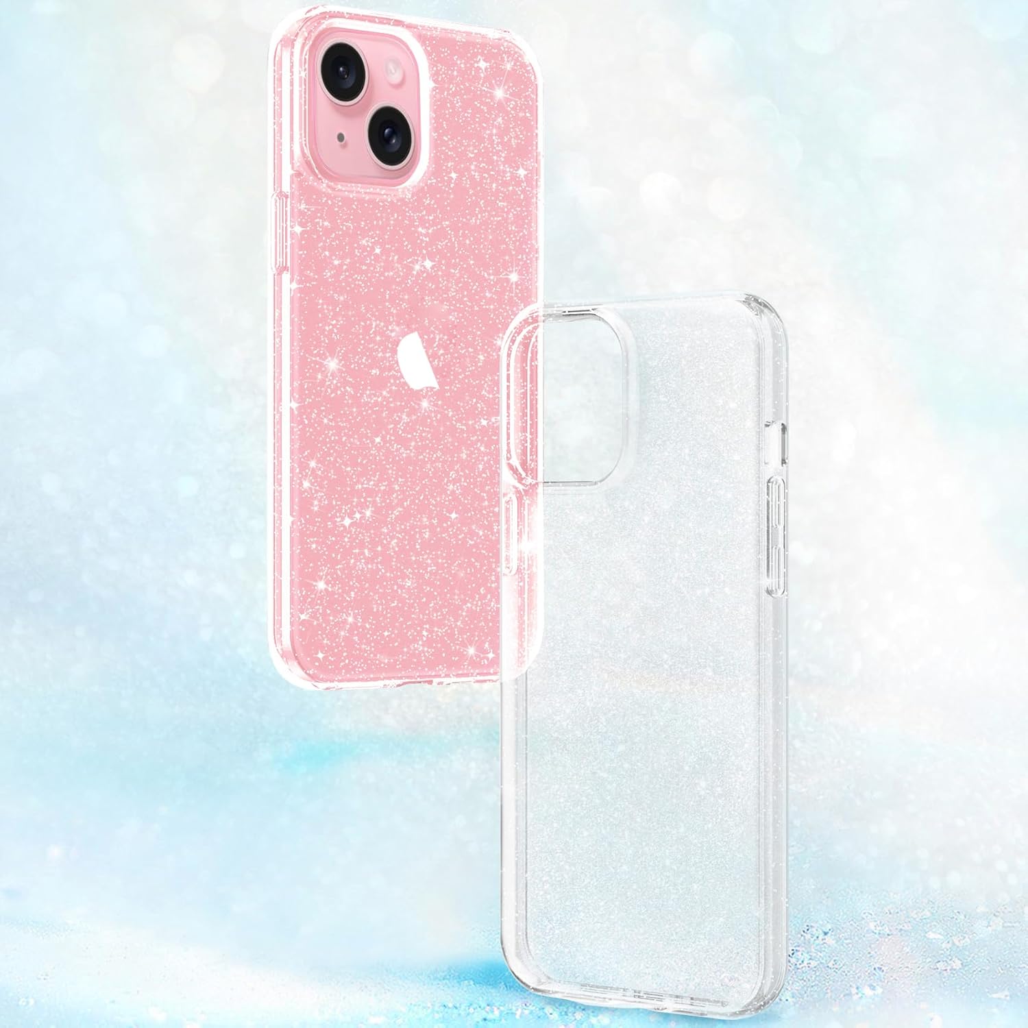 Compatible with iPhone 13 Case, Clear Glitter Soft TPU Shockproof Protective Bumper Cover, Sparkle Bling Sparkly Cute Slim Women Girls Phone Case for iPhone 13, 6.1inch - Image 4