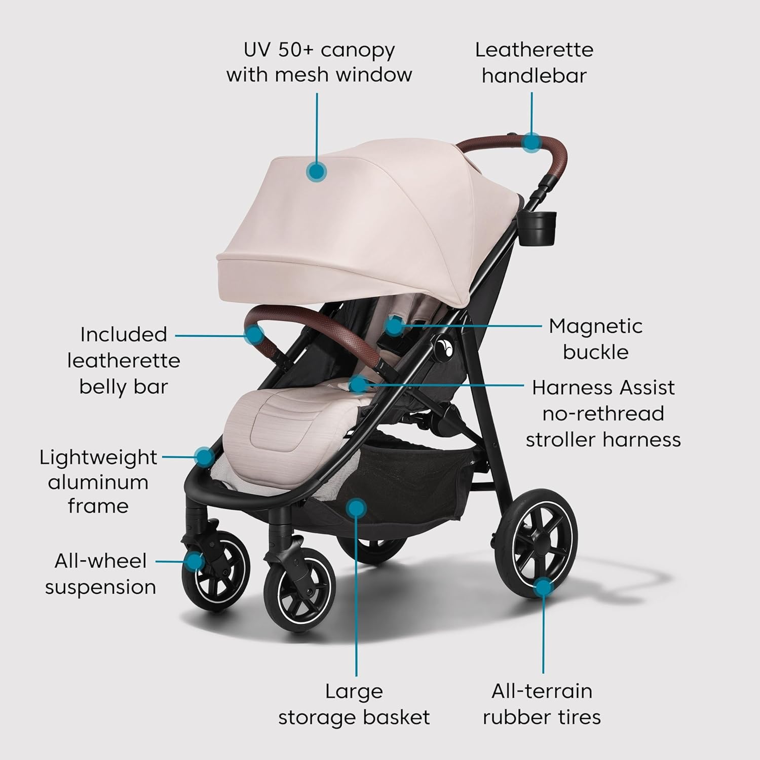 Baby Jogger® City Mini® Air Lightweight Stroller, Frosted Ivory - Image 7
