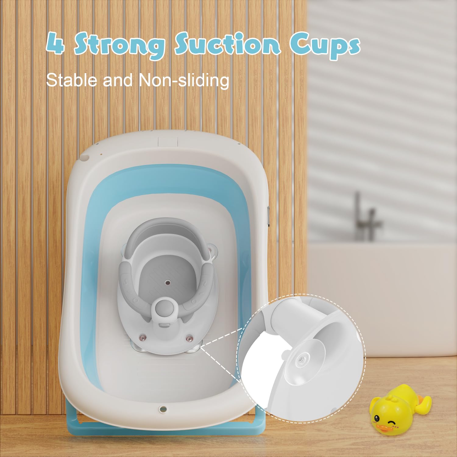 Baby Bath Seat for Babies 6 Months & Up, Bath Seats for Babies Sitting Up, 3 Baby Bath Toys, Open Design Bathtub Seat for Baby, Non-Slip, Compact Toddler Bath Seat. - Image 6