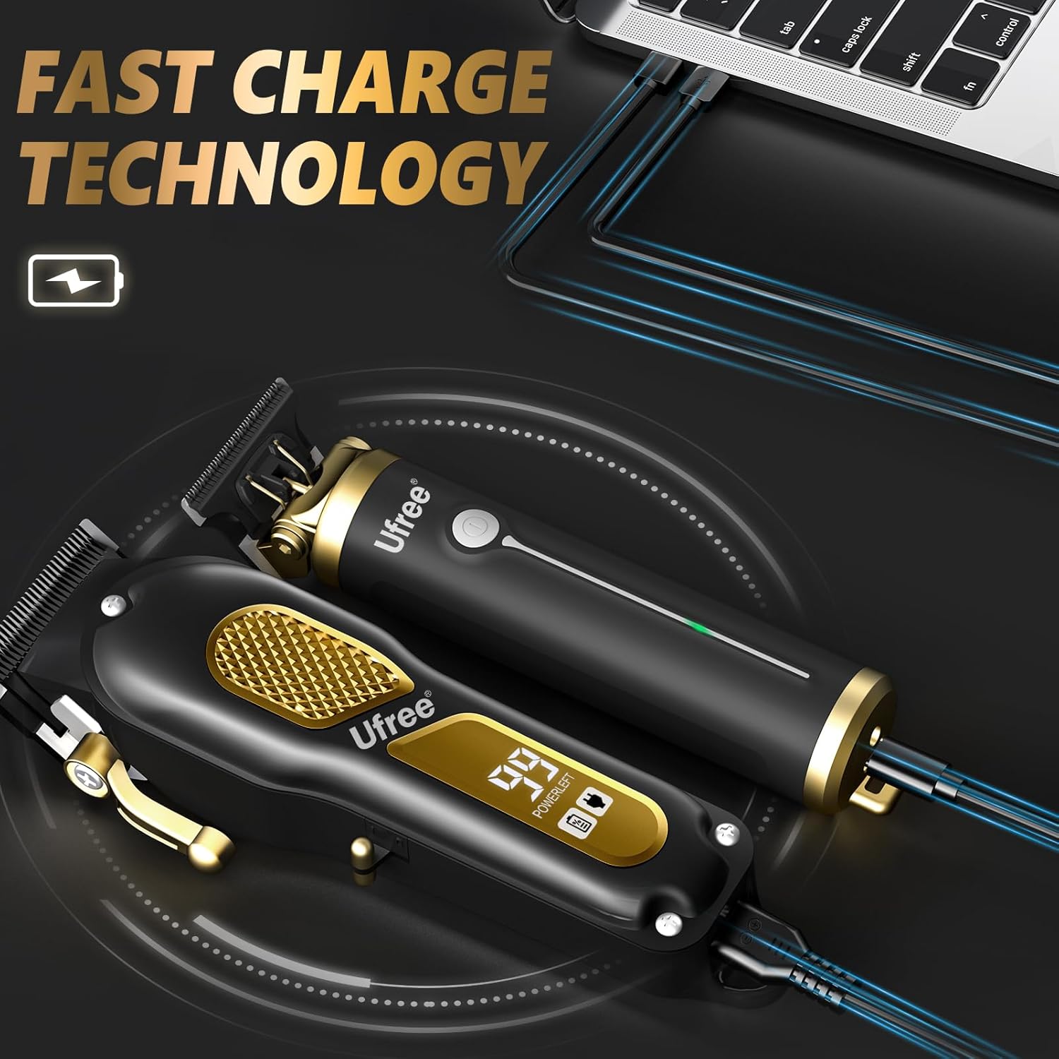 Ufree Hair Clippers for Men, Professional Clippers and Trimmers Set, Cordless Clippers for Hair Cutting, Beard Trimmer, Barber Clippers, Rechargeable Electric Shaver, Gifts for Men - Image 8