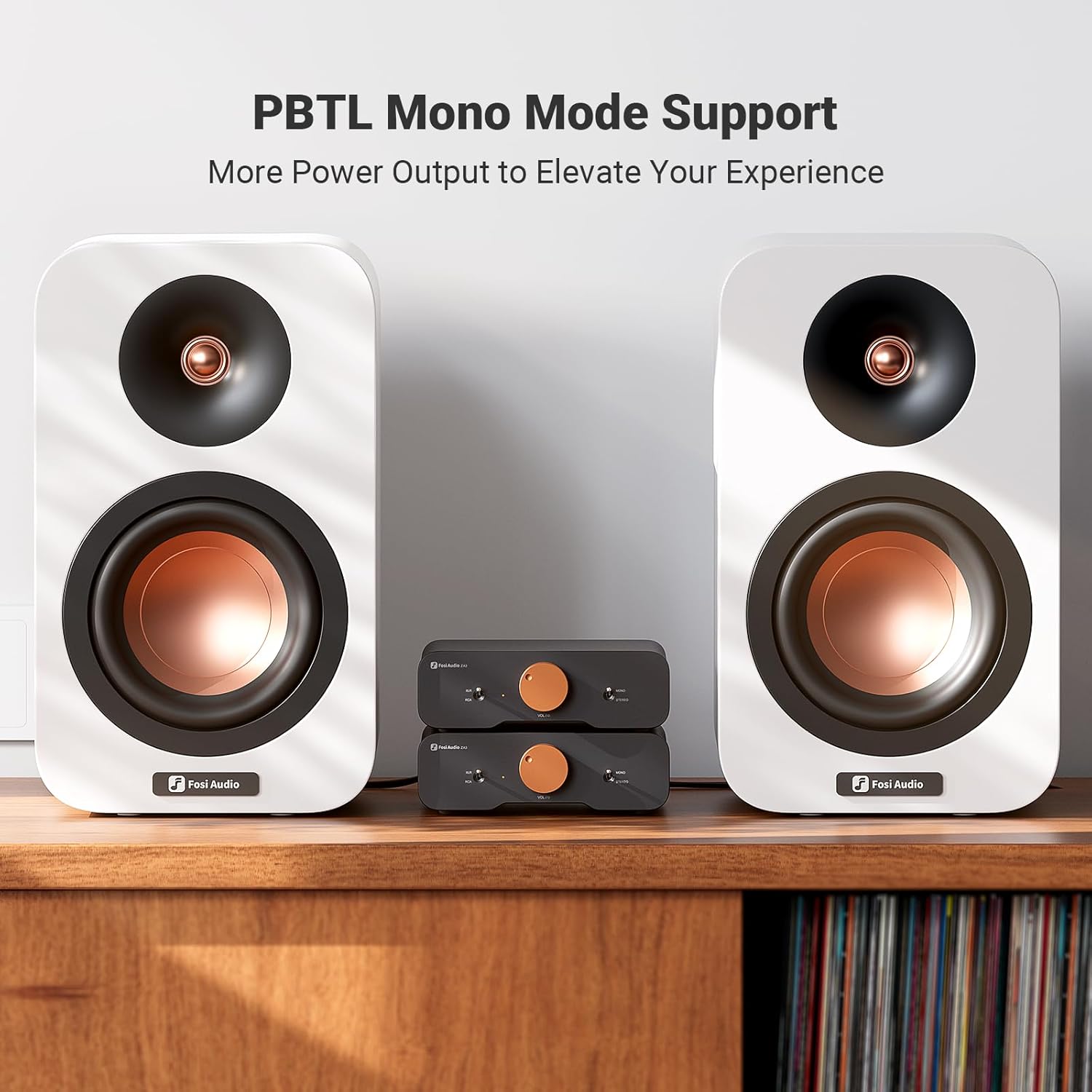 Fosi Audio ZA3 Balanced Stereo Amplifier Home Audio Component Mini 2 Channel Mono Amp TPA3255 for Subwoofer Desktop Home Theater Bookshelf Tower Floorstanding Passive Speakers with 48V Power Supply - Image 5