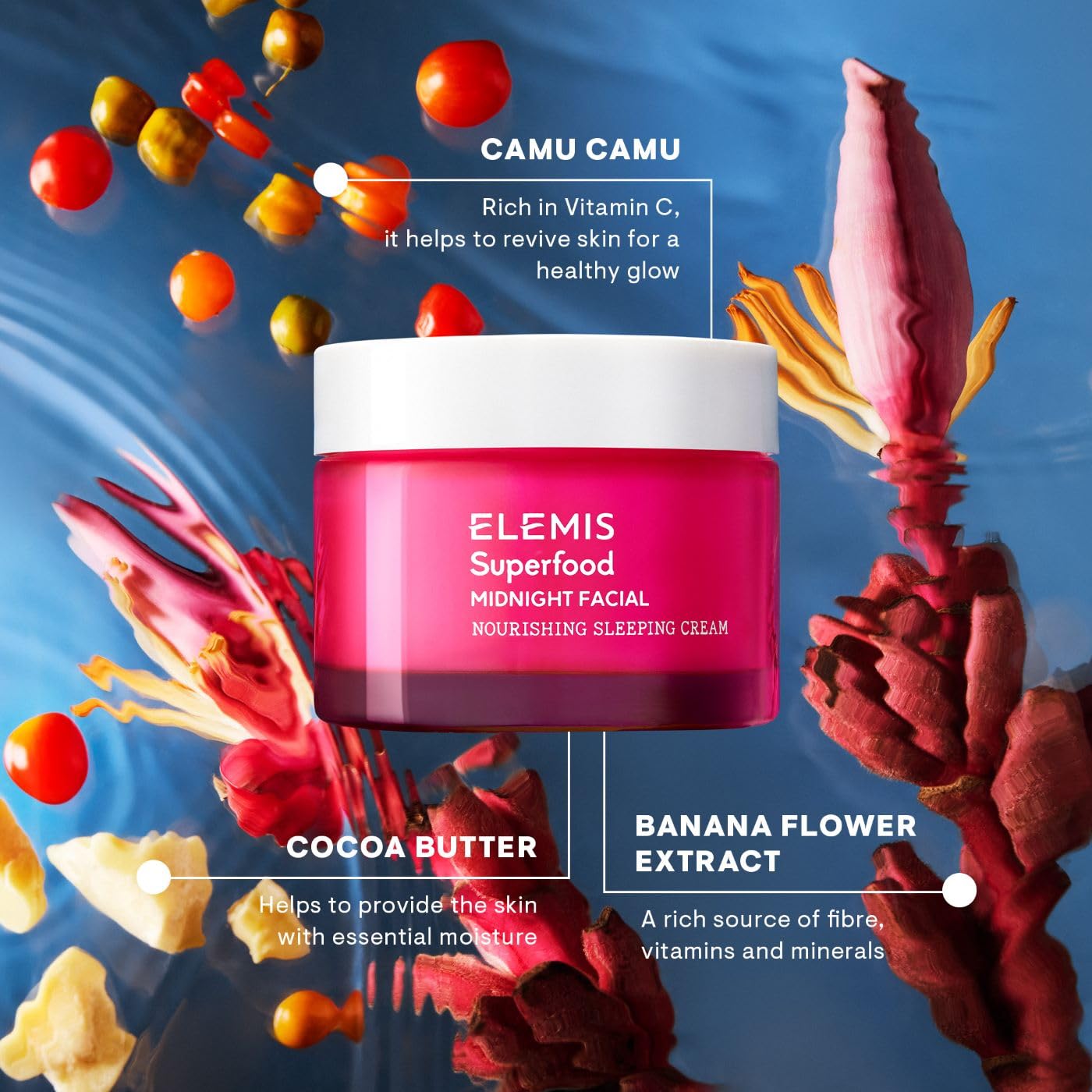 ELEMIS Superfood Midnight Facial, Moisturizer Face Cream, Hydrating Face Moisturizer for Dry Skin, Firming Facial Cream, Camu Camu & Vitamin C Cream - Image 8