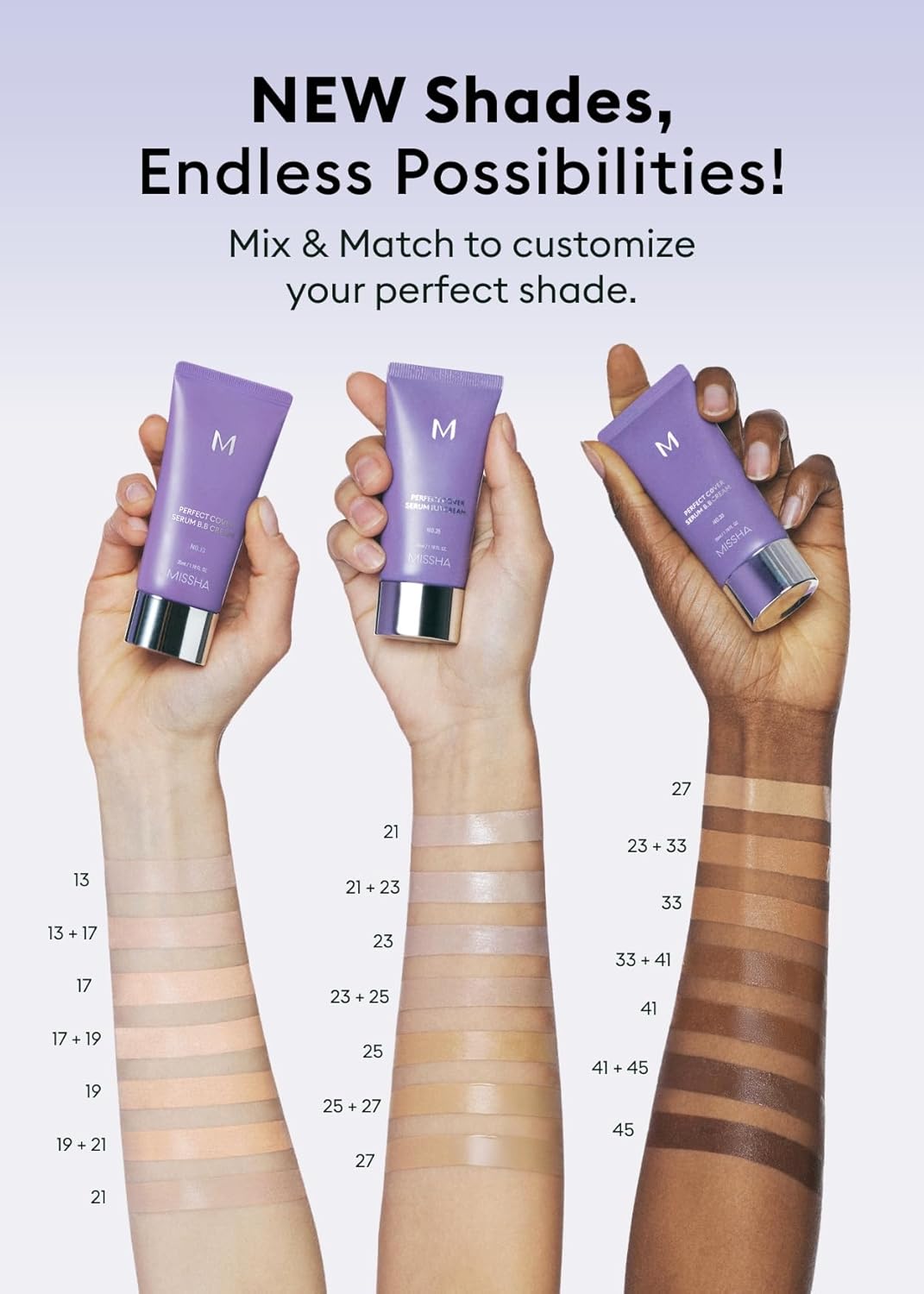 MISSHA M PERFECT COVER SERUM BB CREAM No.23 Natural Beige, Skin Care Foundation Makeup, Tinted Moisturizer, Superfood Complex, Buildable Coverage, Glass Skin, Paraben Free, 1.18 Fl oz - Image 4