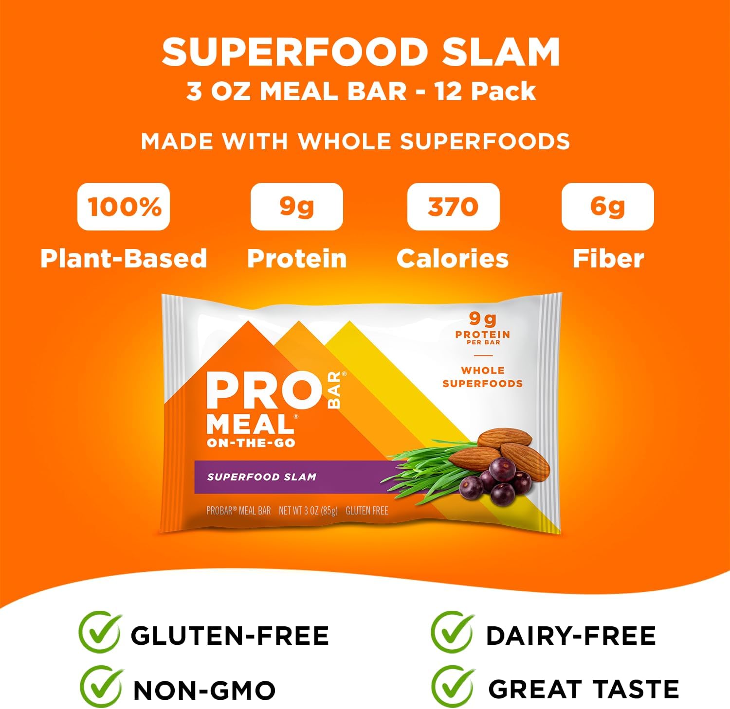 PROBAR - MEAL Bar, Superfood Slam, Non-GMO, Gluten-Free, Healthy, Plant-Based, Whole-Food Ingredients, Natural Energy (12 Count) - Image 4