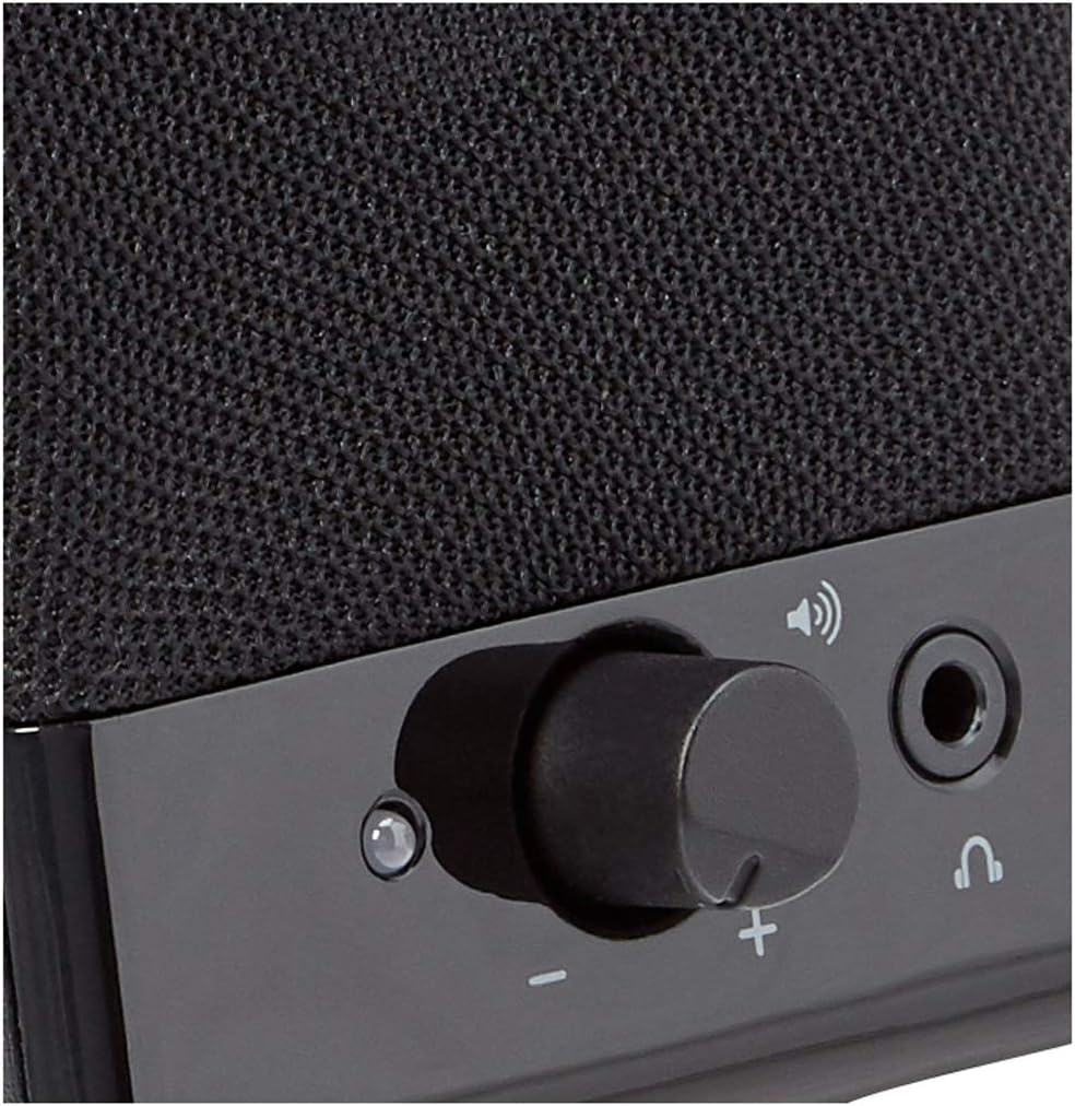 Amazon Basics USB-Powered Computer Speakers for Desktop or Laptop PC with Volume Control, Plug-N-Play, Black - Image 2