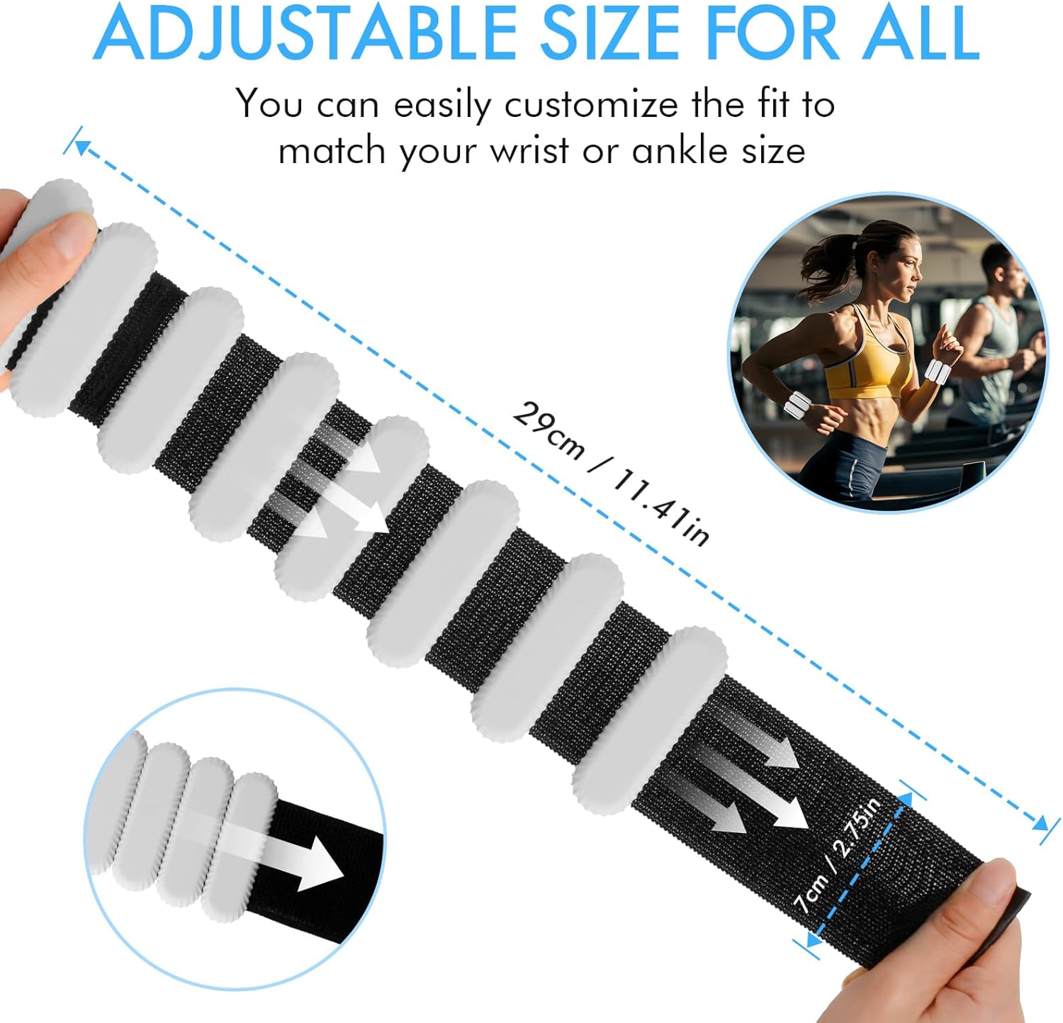 Wrist Ankle Weights for Women, Adjustable Ankle Weights Strength Training Silicone Bracelets Workout Wrist Ankle Weights for Men Women Yoga Running Dance Ankle Arm Leg Weights (2lb) - Image 6