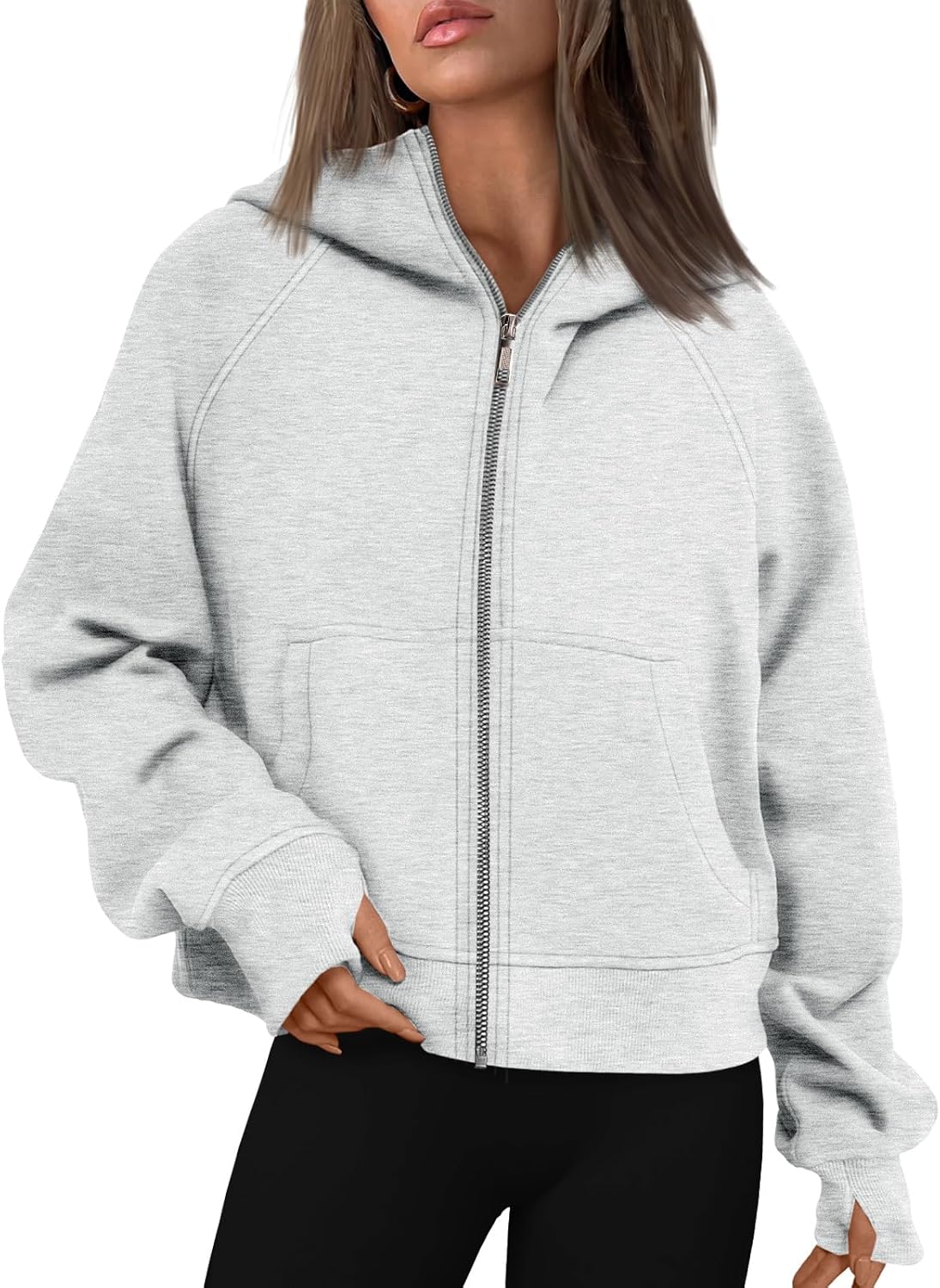 AUTOMET Womens Zip Up Hoodies Fleece Jackets Oversized Sweatshirts Fall Fashion Outfits 2025 Sweaters Winter Clothes - Image 2