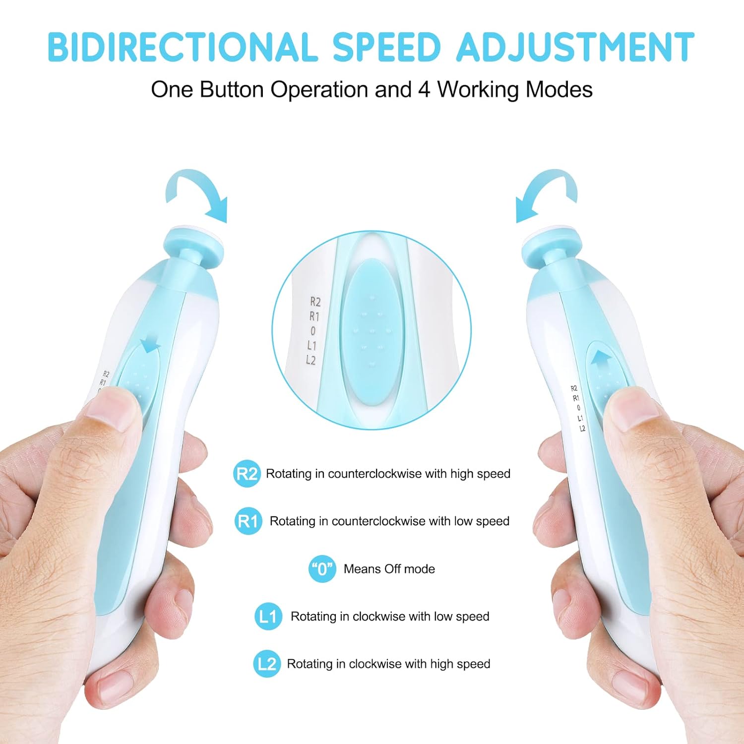 Baby Nail Trimmer Electric,Baby Nail Clippers, 6 in 1 Baby Nail File,Nail File Baby Grooming Kit Manicure Set for Toddler or Adults - Image 3