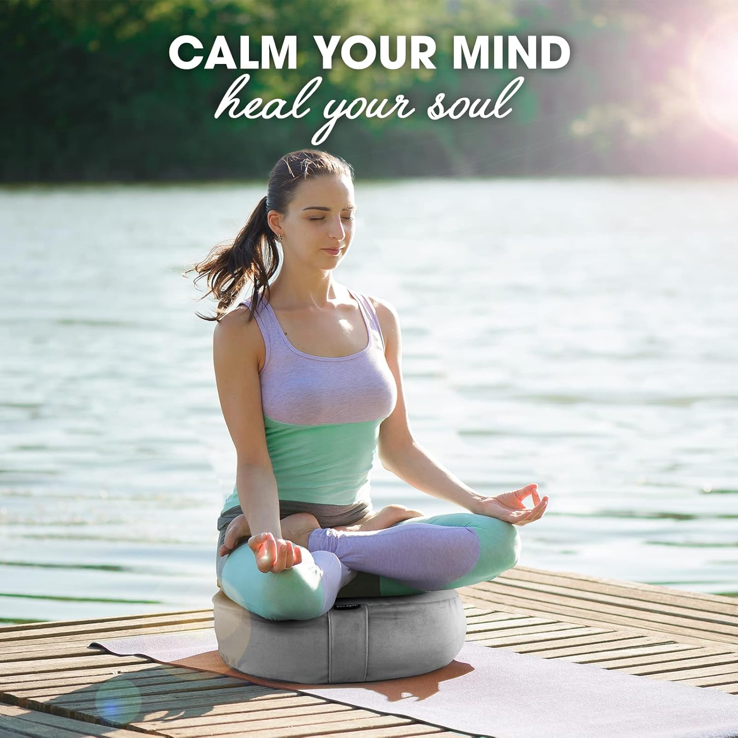 Yes4All Meditation Cushion, Floor Pillow Foam Zafu Buckwheat, Mandala Pattern Yoga Meditation Bolster Pillows, Floor Cushions - Image 8