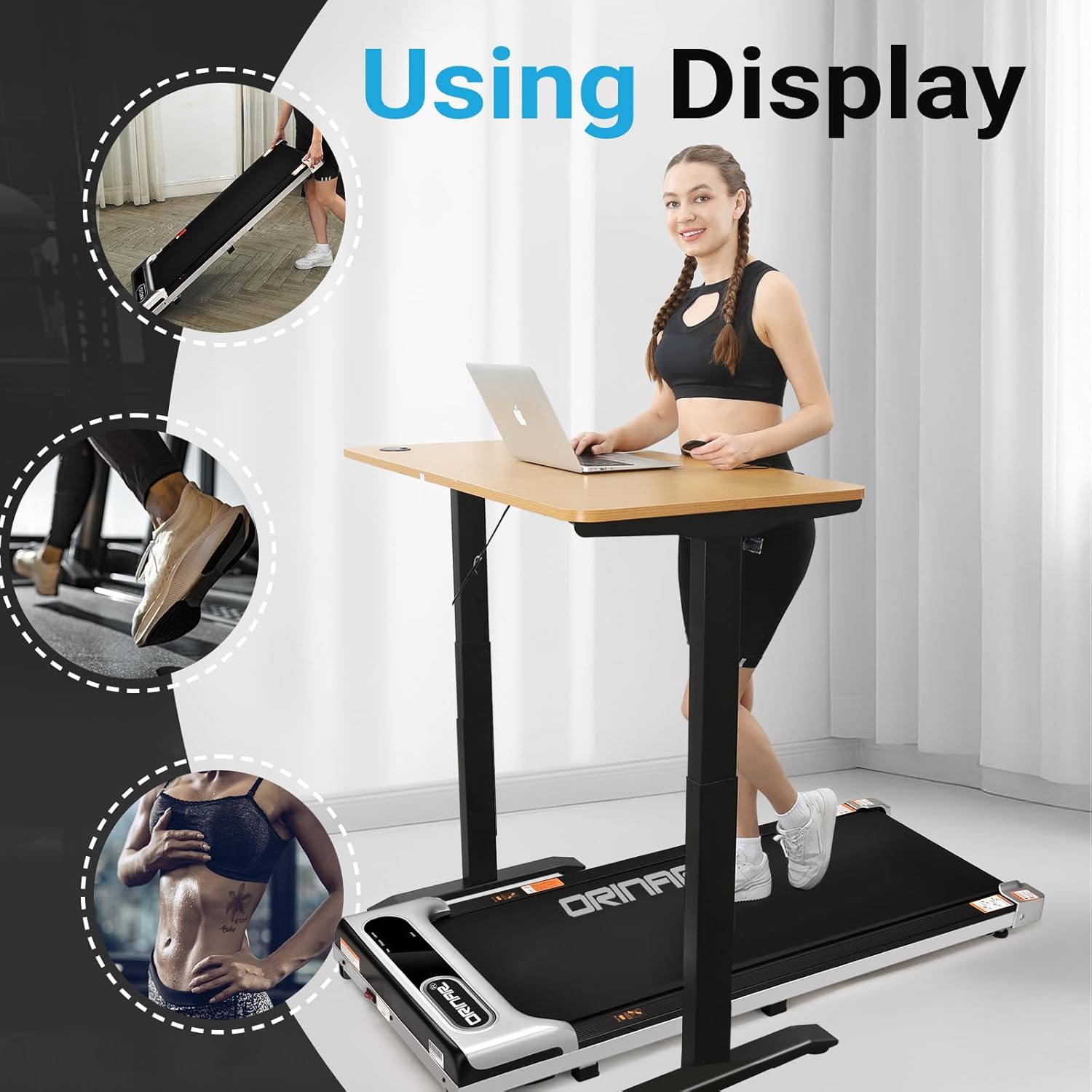Walking Pad, Under Desk Treadmill for Home and Office, 2.5 HP Portable Treadmill, 3 in 1 Walking Jogging Running Machine with Remote Control, LED Display - Image 8
