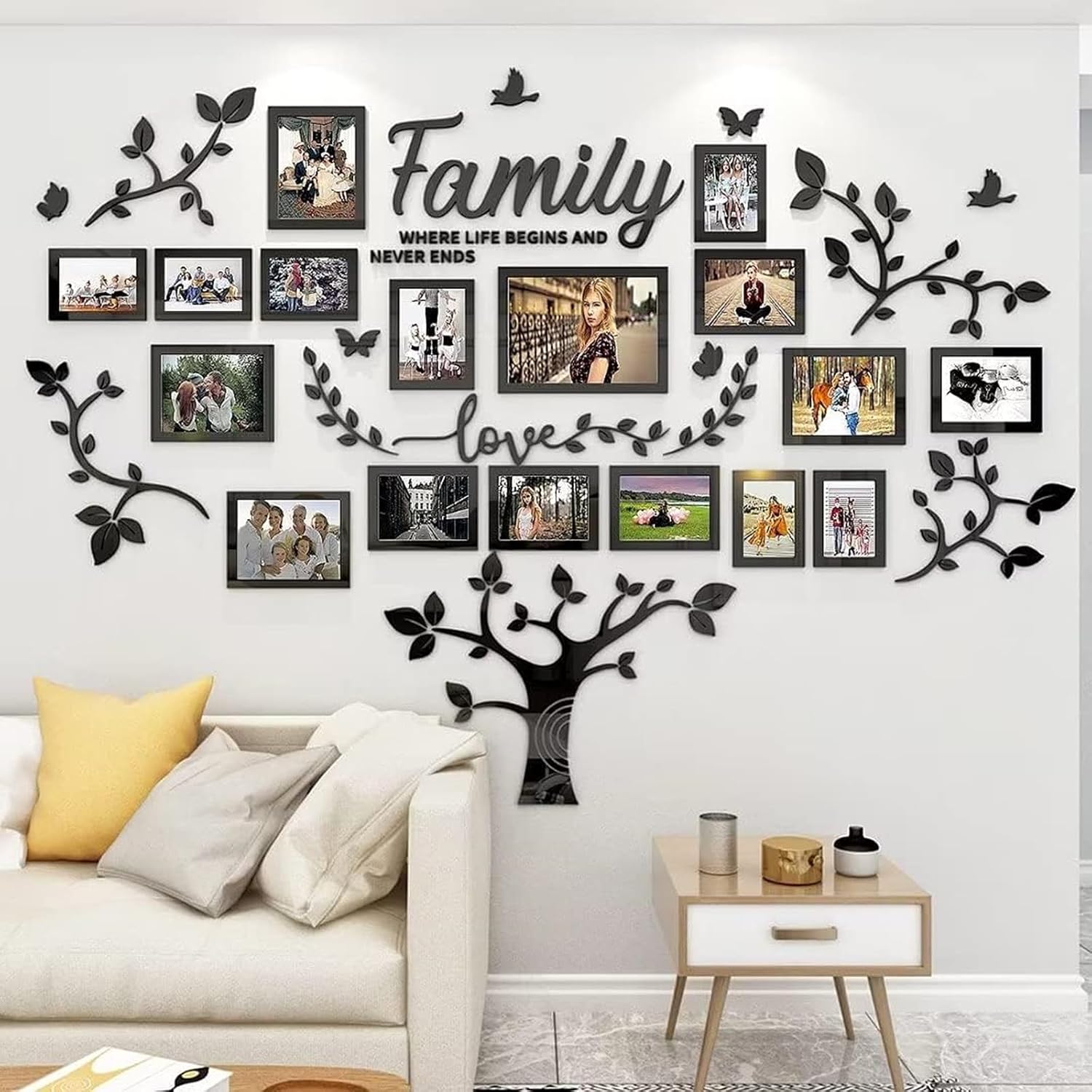 Picture Frames Collage - Family Tree Wall Decor for Living Room 4x6 5x7 8x10 11x14 3D DIY-Acrylic Photo Frame - Marcos para Fotos de Pared - Image 3