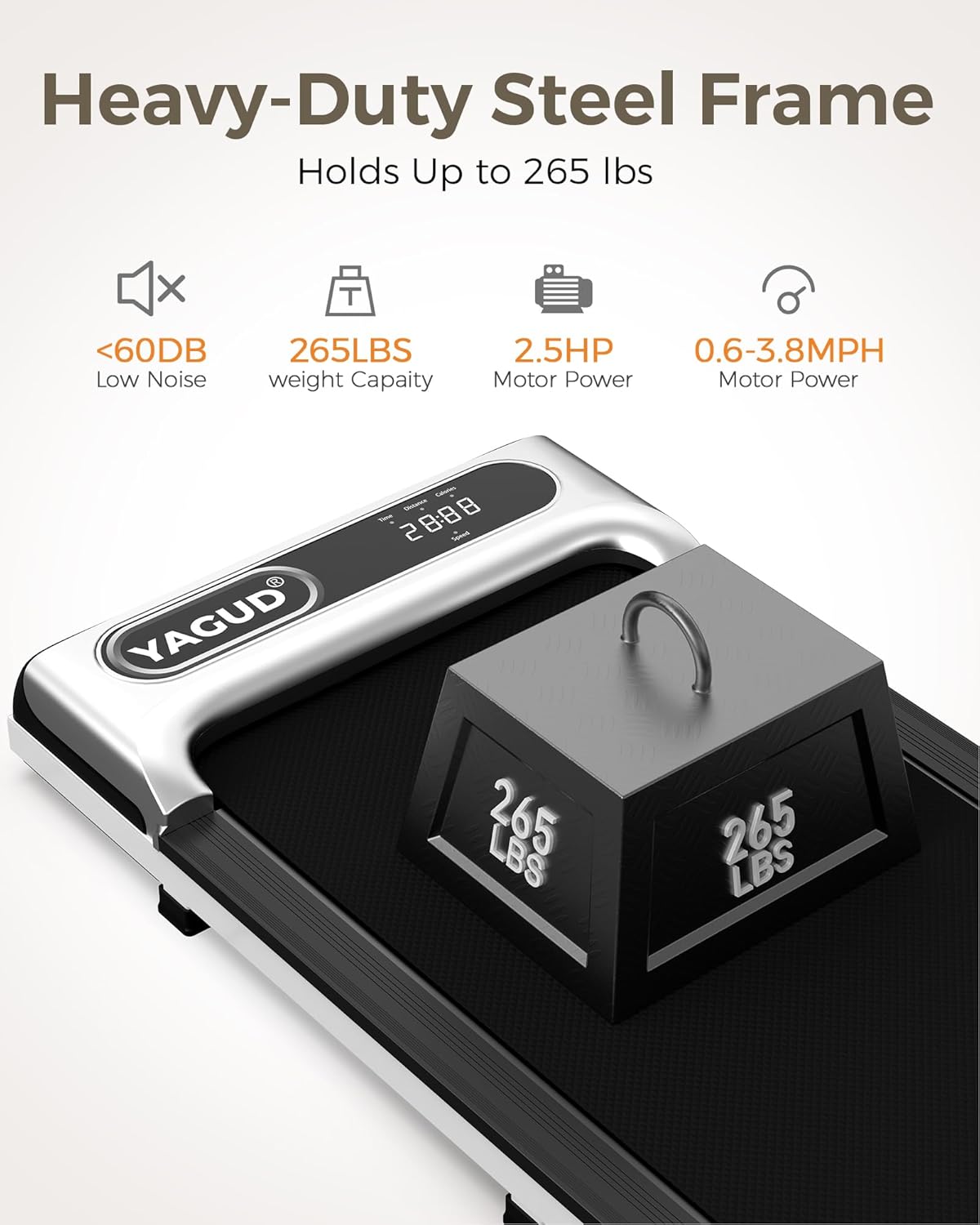 Under Desk Treadmill, Walking Pad for Home and Office, 2.5 HP Portable Walking Jogging Running Machine with Remote Control and LED Display - Image 6