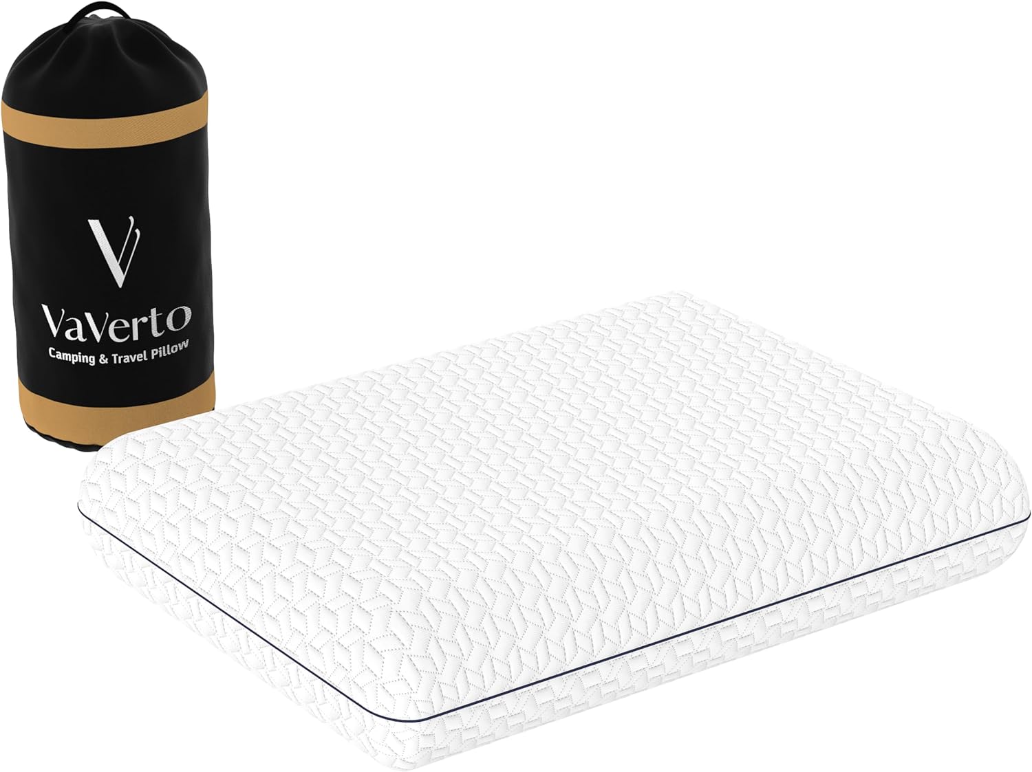 Vaverto Small Memory Foam Bed Pillow for Camping - Compressible Medium Firm, Breathable Cover, Machine Washable, Ideal Backpacking - Image 7