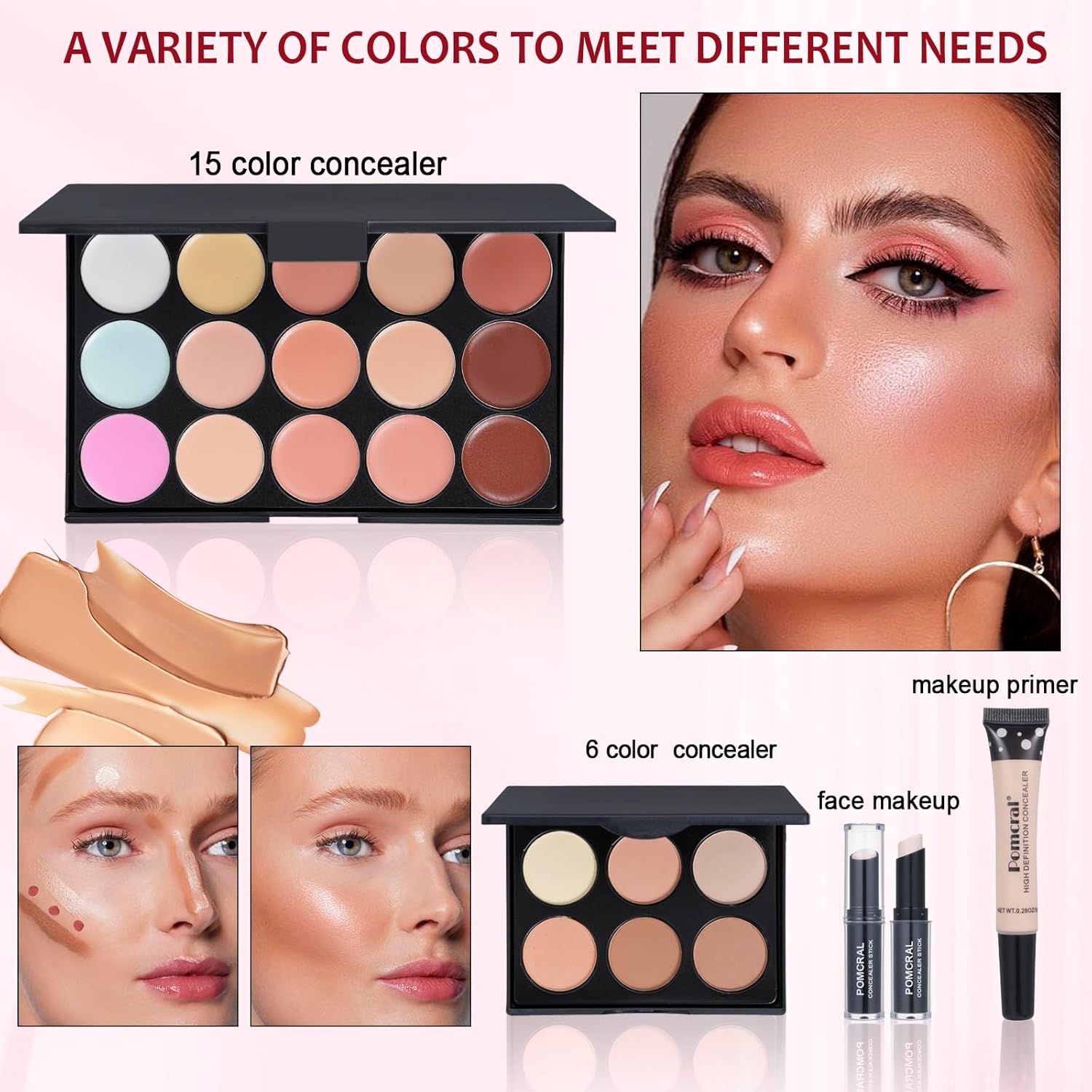 Makeup Kit For Women Full Kit Eyeshadow Eyeliner lipgloss, Lipstick Makeup brushes Mascara Eyebrow pencil Concealer Face Powder Primer make up Set For Girls Beginners - Image 5
