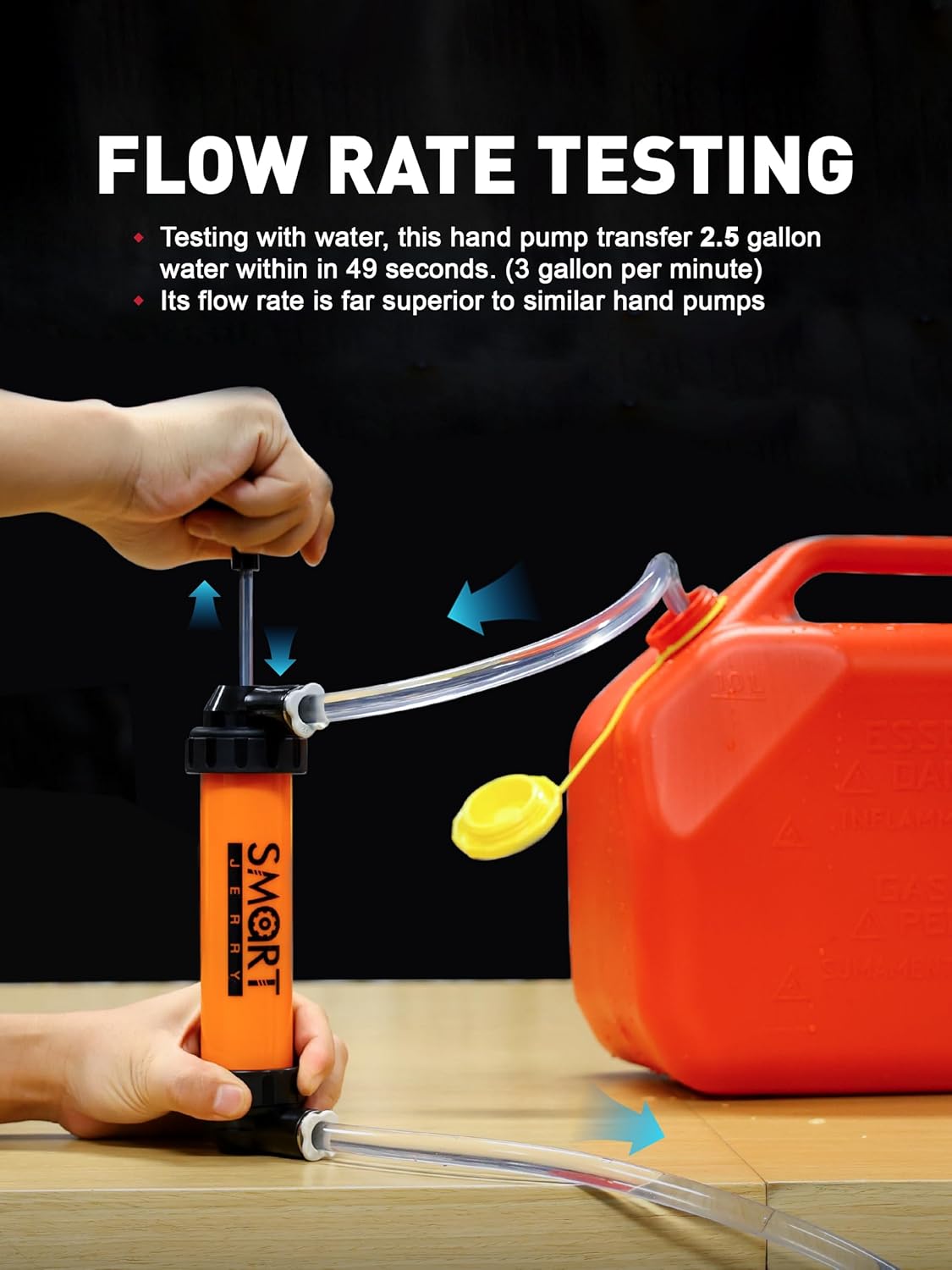 SMART JERRY - Siphon Pump for Gasoline, Fluid Transfer Pump Automotive, RV Antifreeze Pump Kit, Oil Transfer Pump, Hand Pump Siphon, Manual Fuel Transfer Pump, Transmission Fluid Pump, Lawn Mower Pump - Image 6